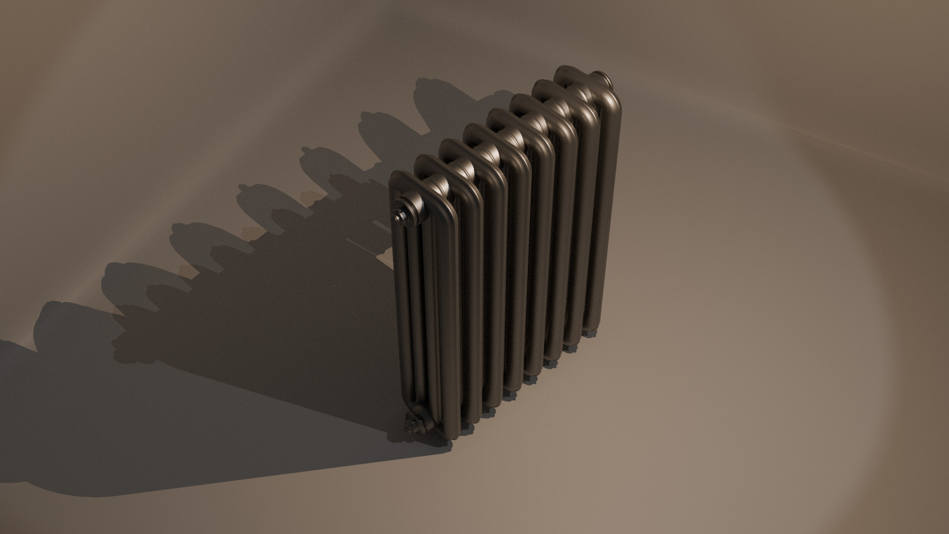 Vintage Radiator Low-poly 3D model_4