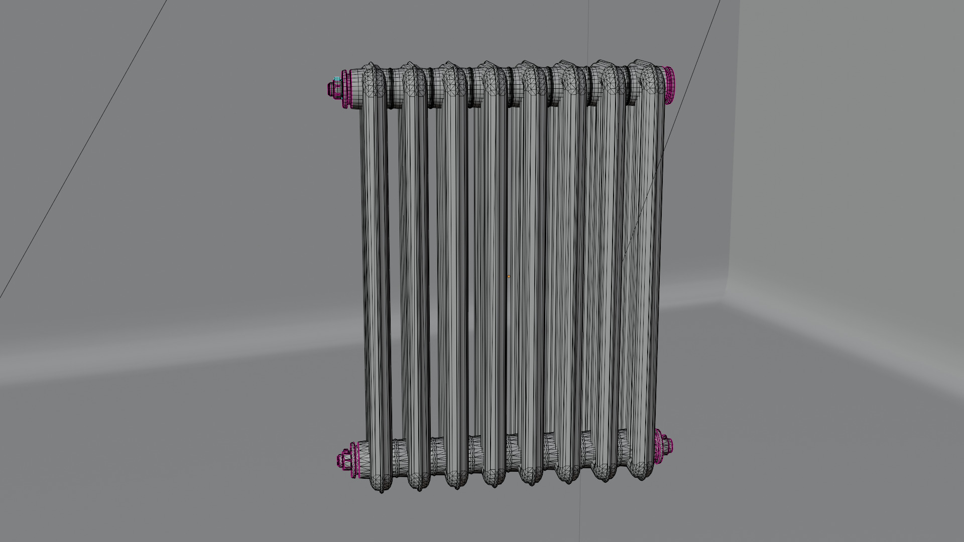 Vintage Radiator Low-poly 3D model_7