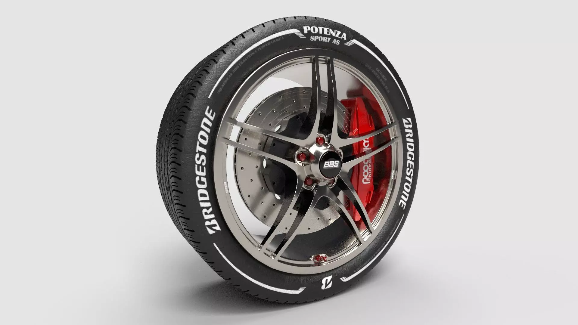 Rim with brake set and tire CG 3D model