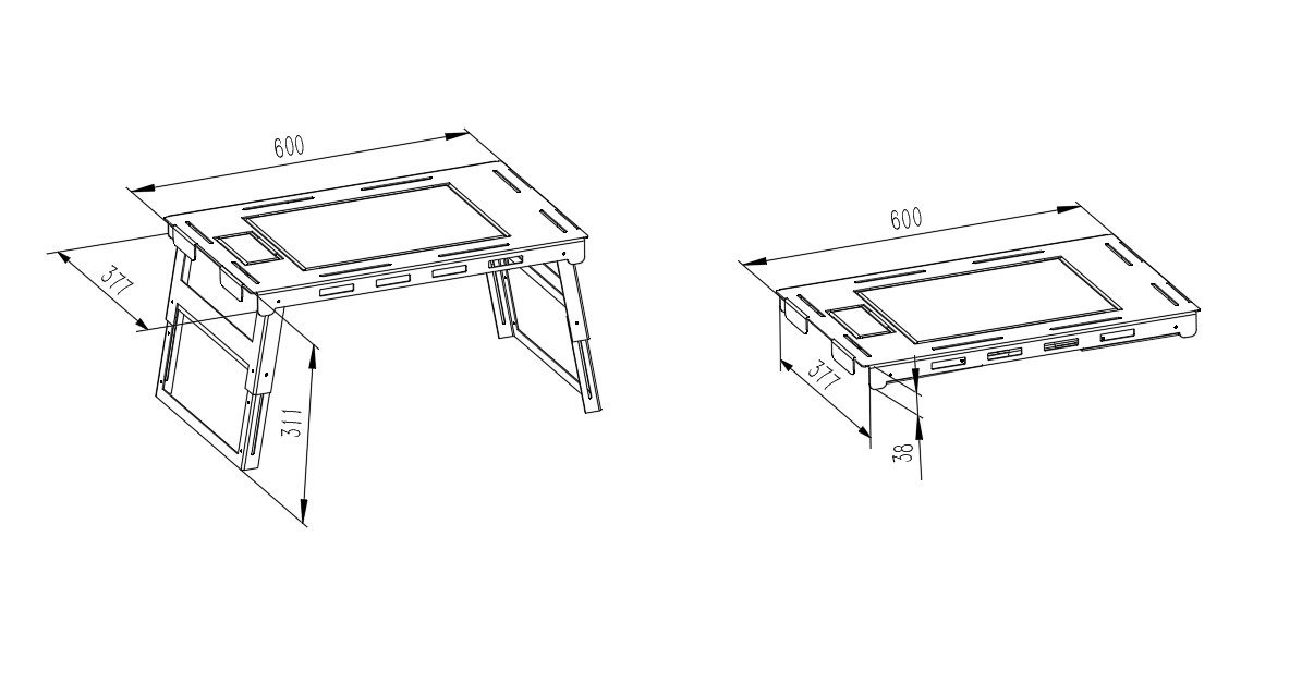 Camping folding storage rack with adjustable height 3D print model_5