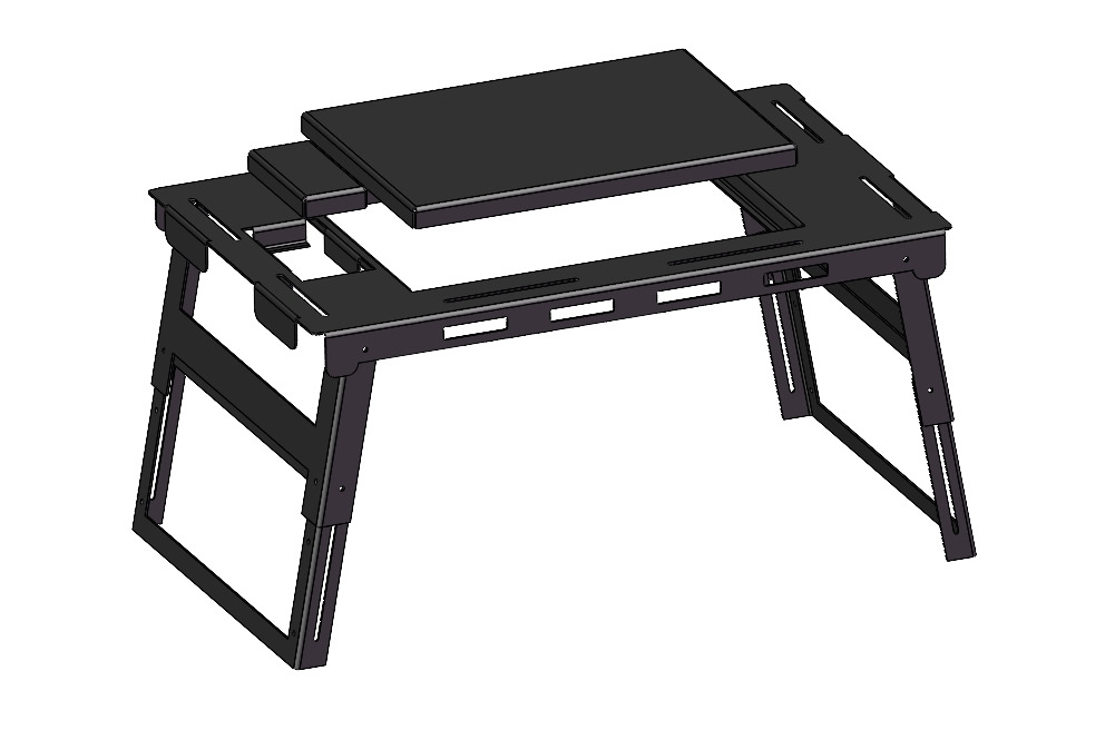 Camping folding storage rack with adjustable height 3D print model_4