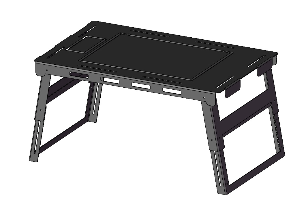 Camping folding storage rack with adjustable height 3D print model_1