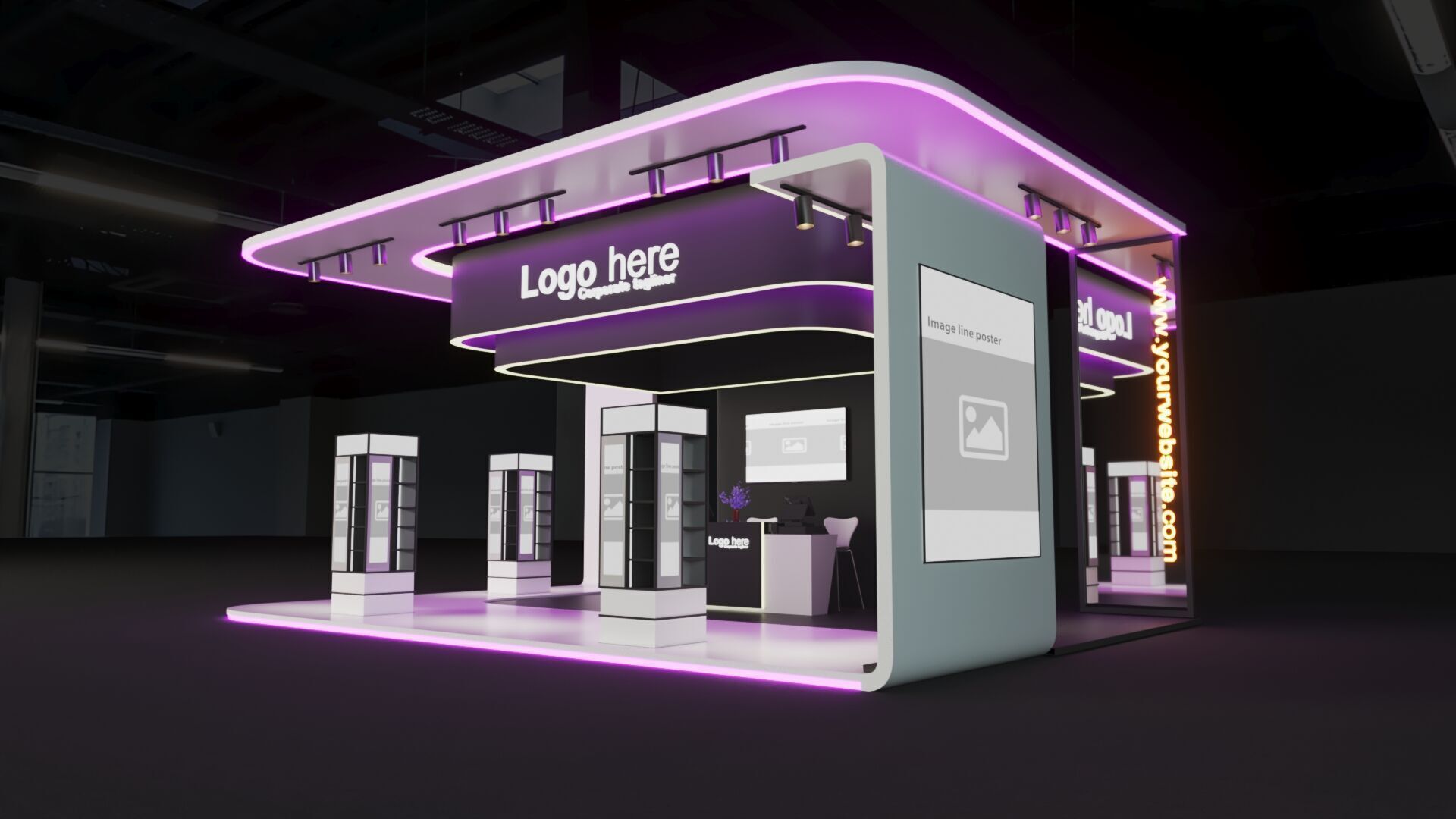 Modern Exhibition booth  3D model_2