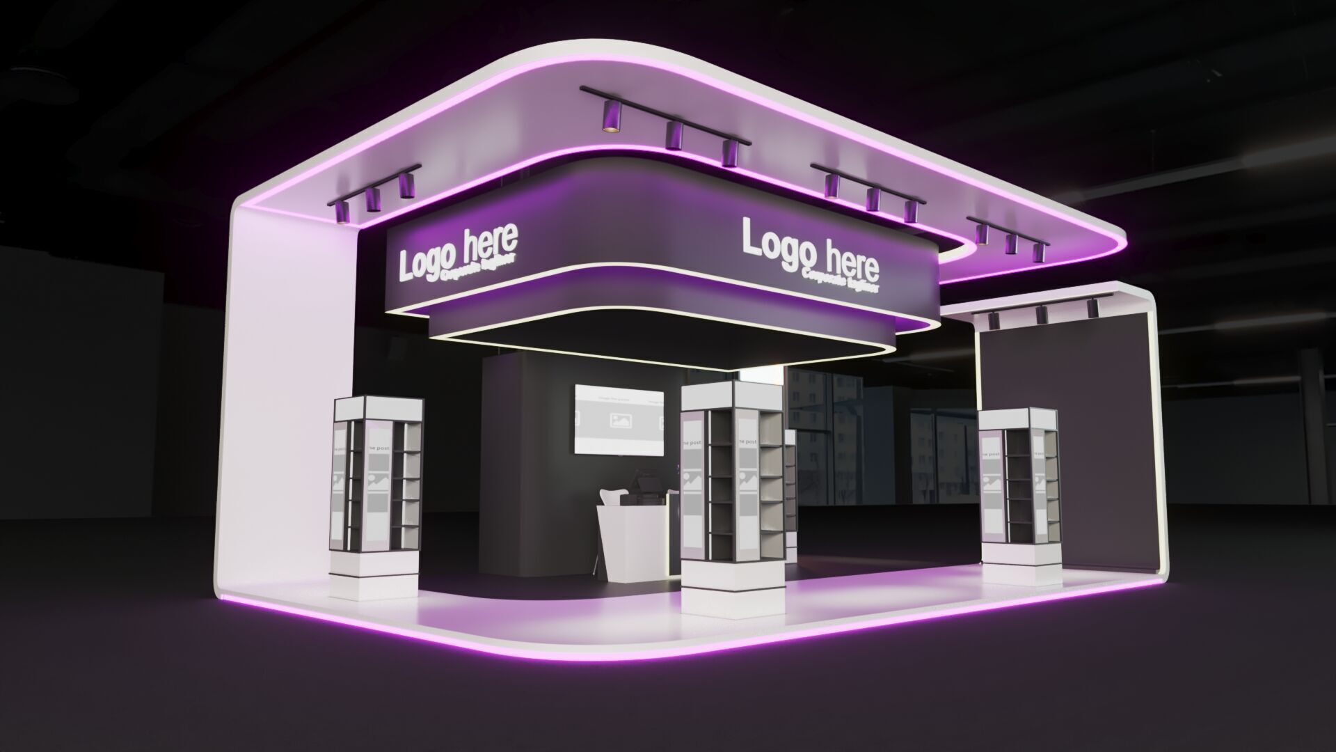 Modern Exhibition booth  3D model_1