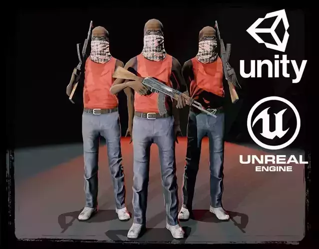 Local Insurgent-01 - Low Poly Low-poly 3D model