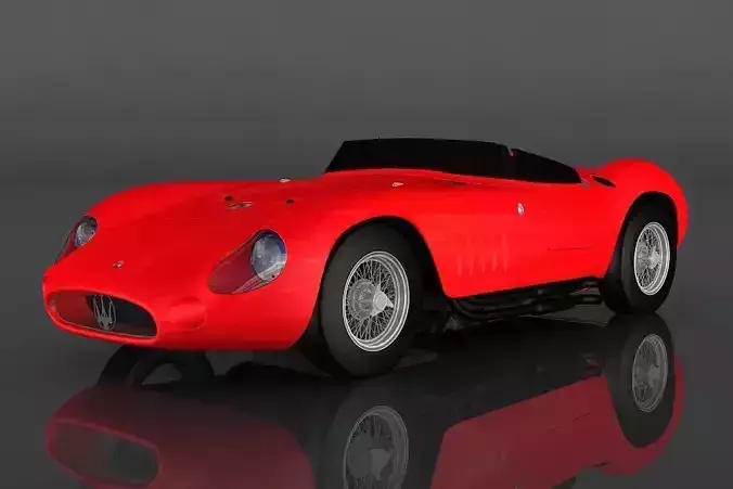Maserati 300s Low-poly 3D model