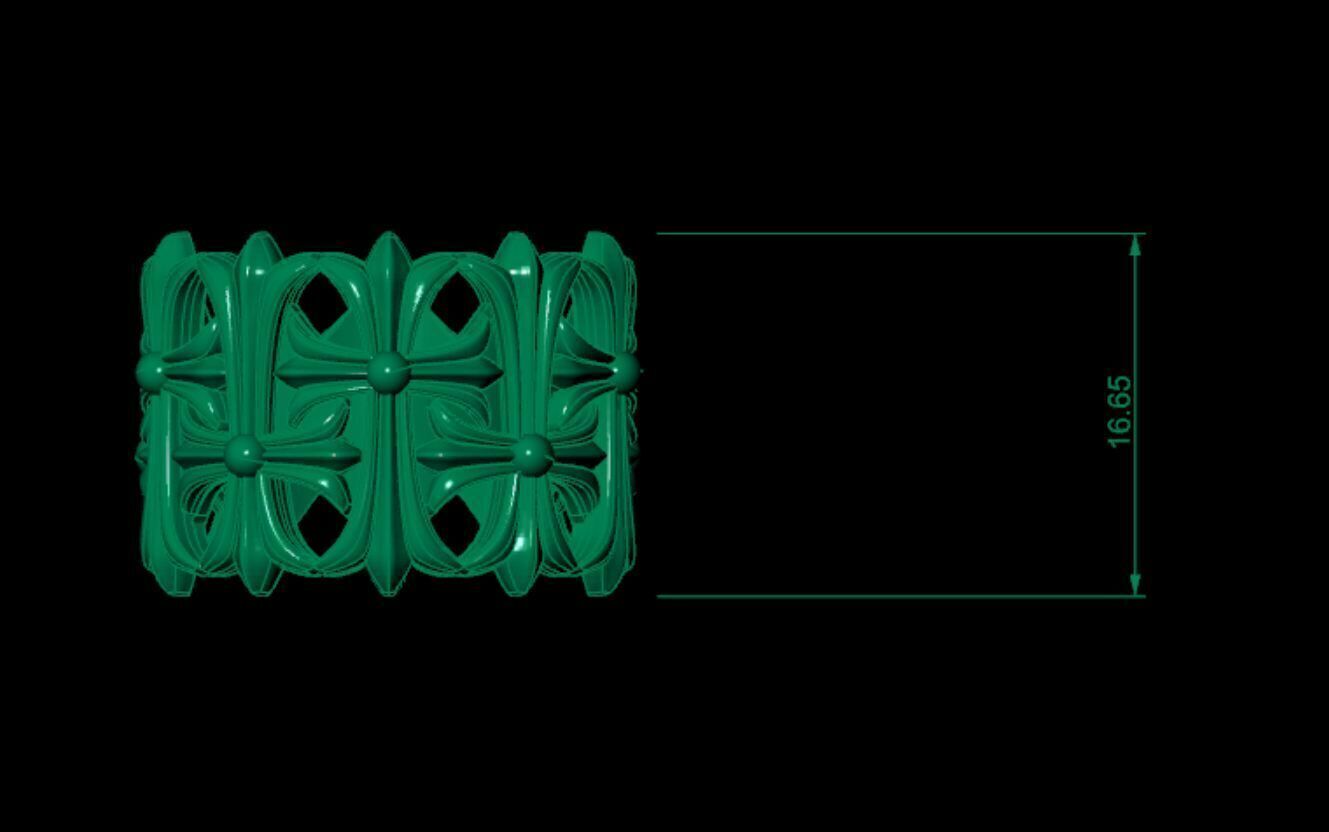 Chrome heart CEMETERY ring design 3D print model_8