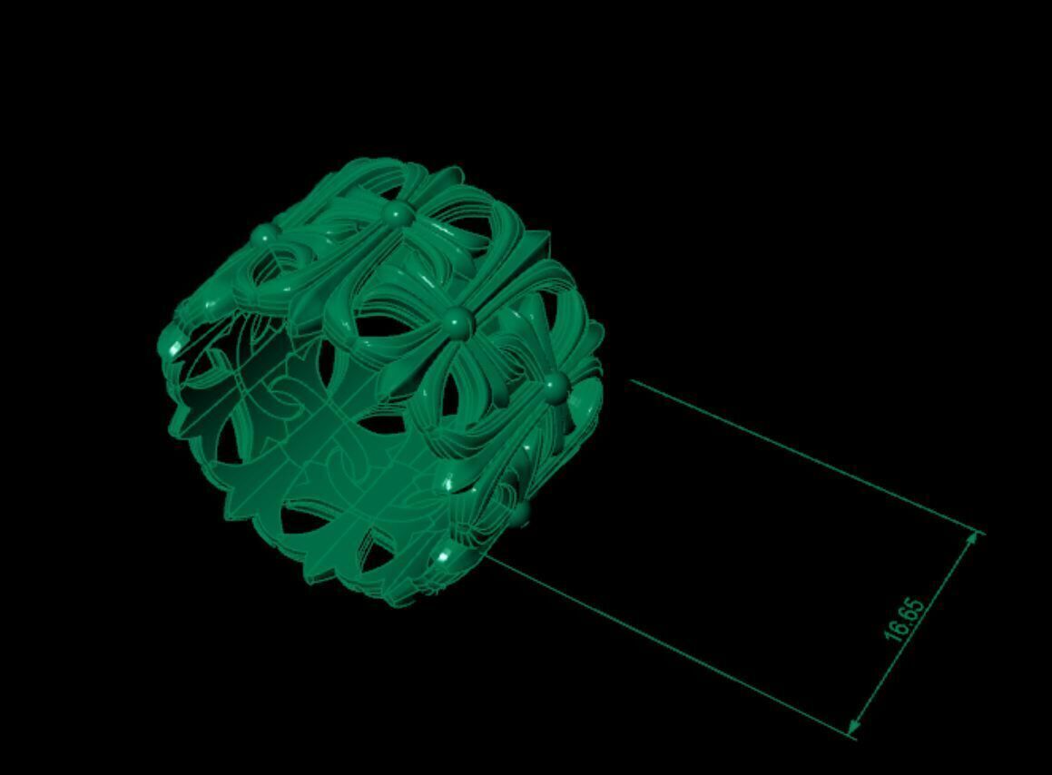 Chrome heart CEMETERY ring design 3D print model_9