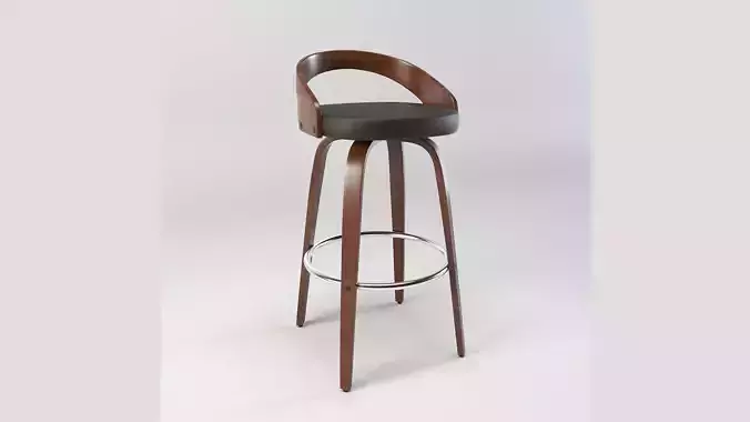 Realistic Bar Stool 3D Model Low-poly 3D model