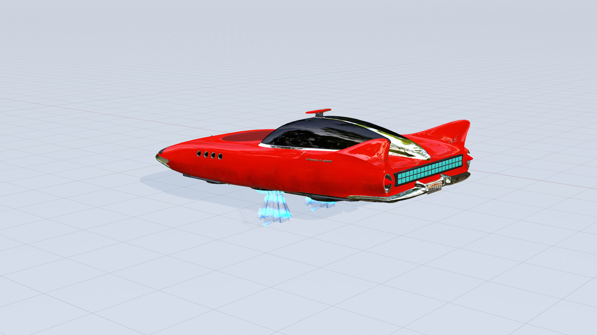 Hover Car Low Poly 3D model_6