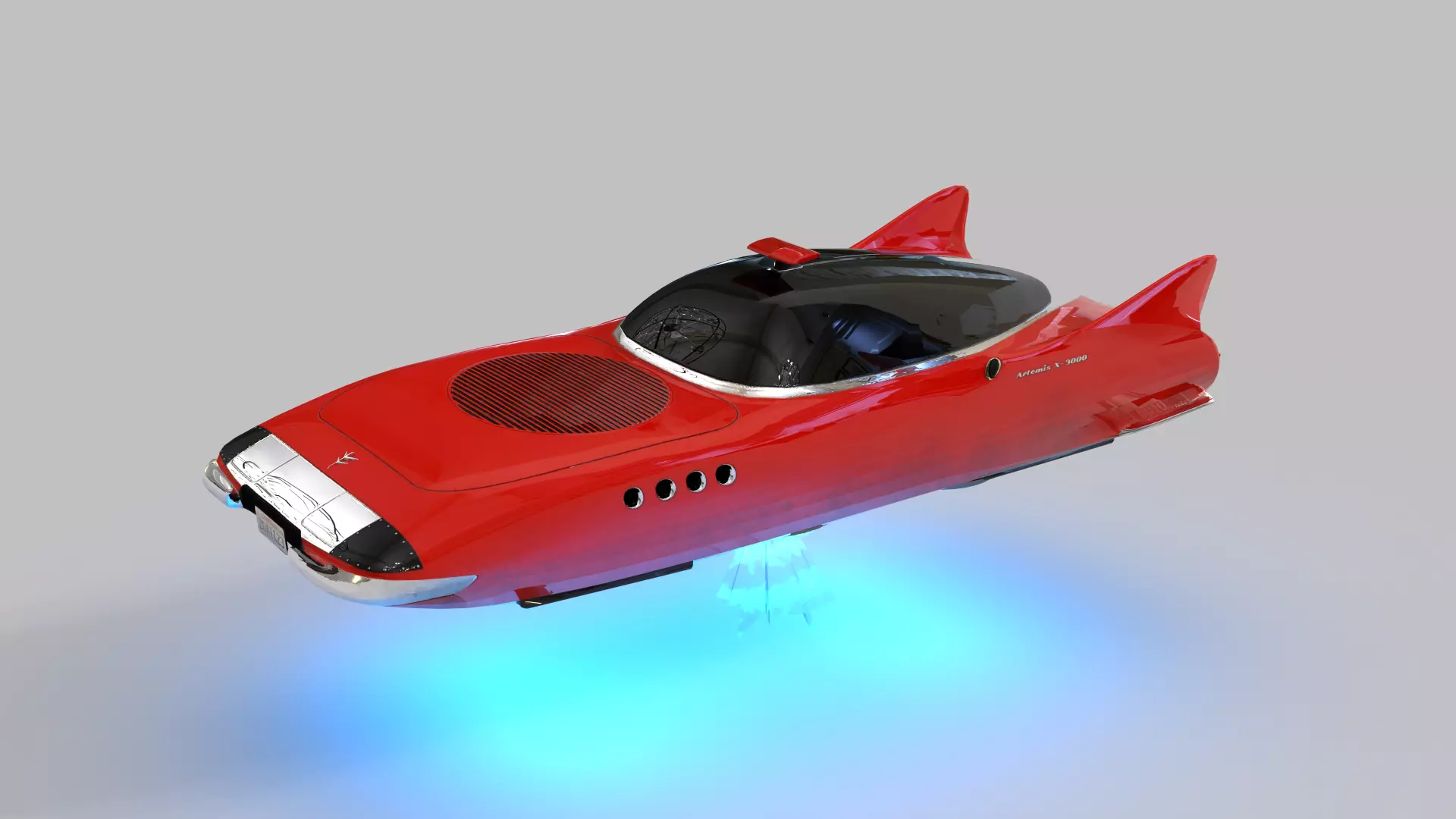 Hover Car Low Poly 3D model_0