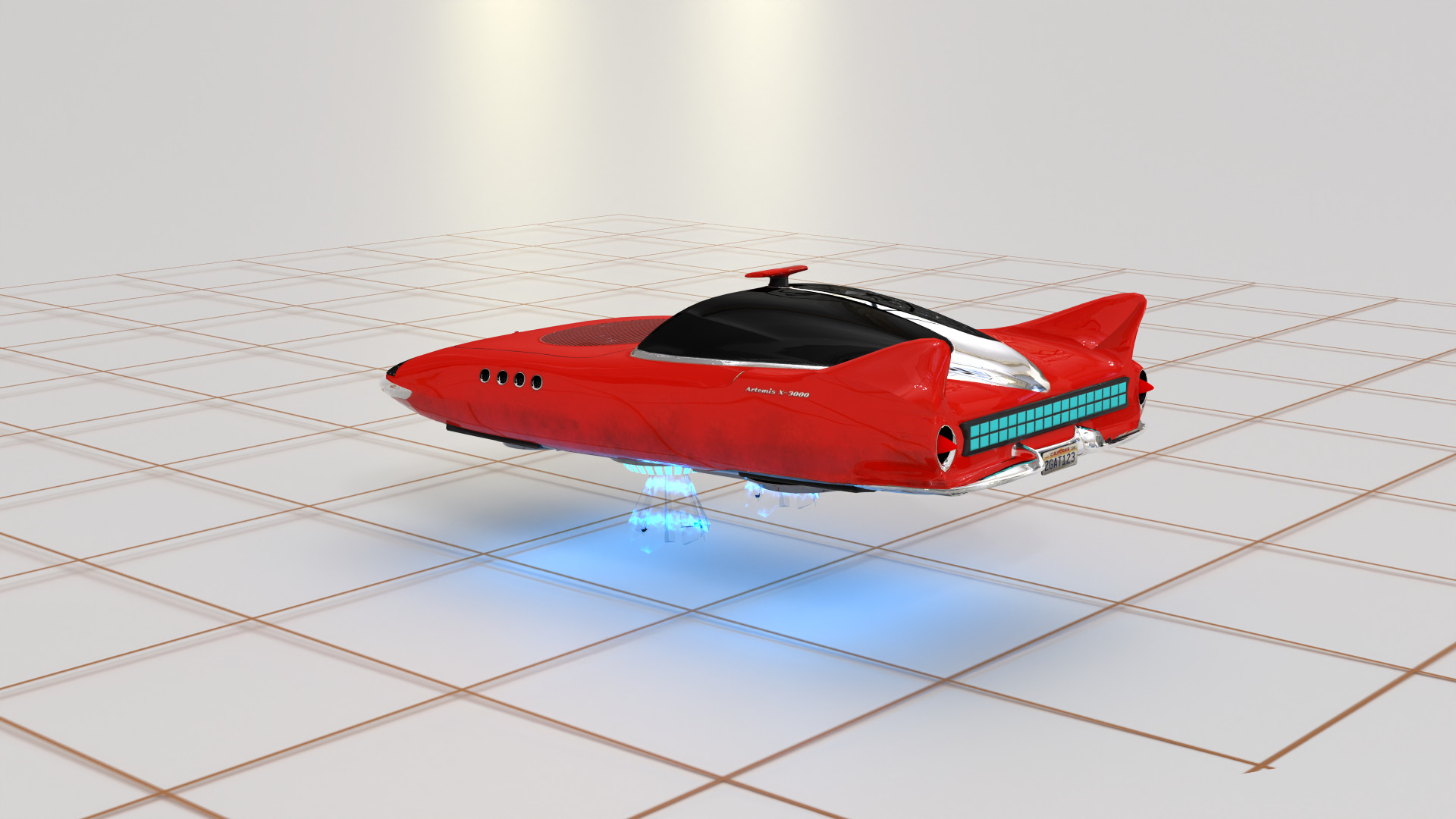 Hover Car Low Poly 3D model_5