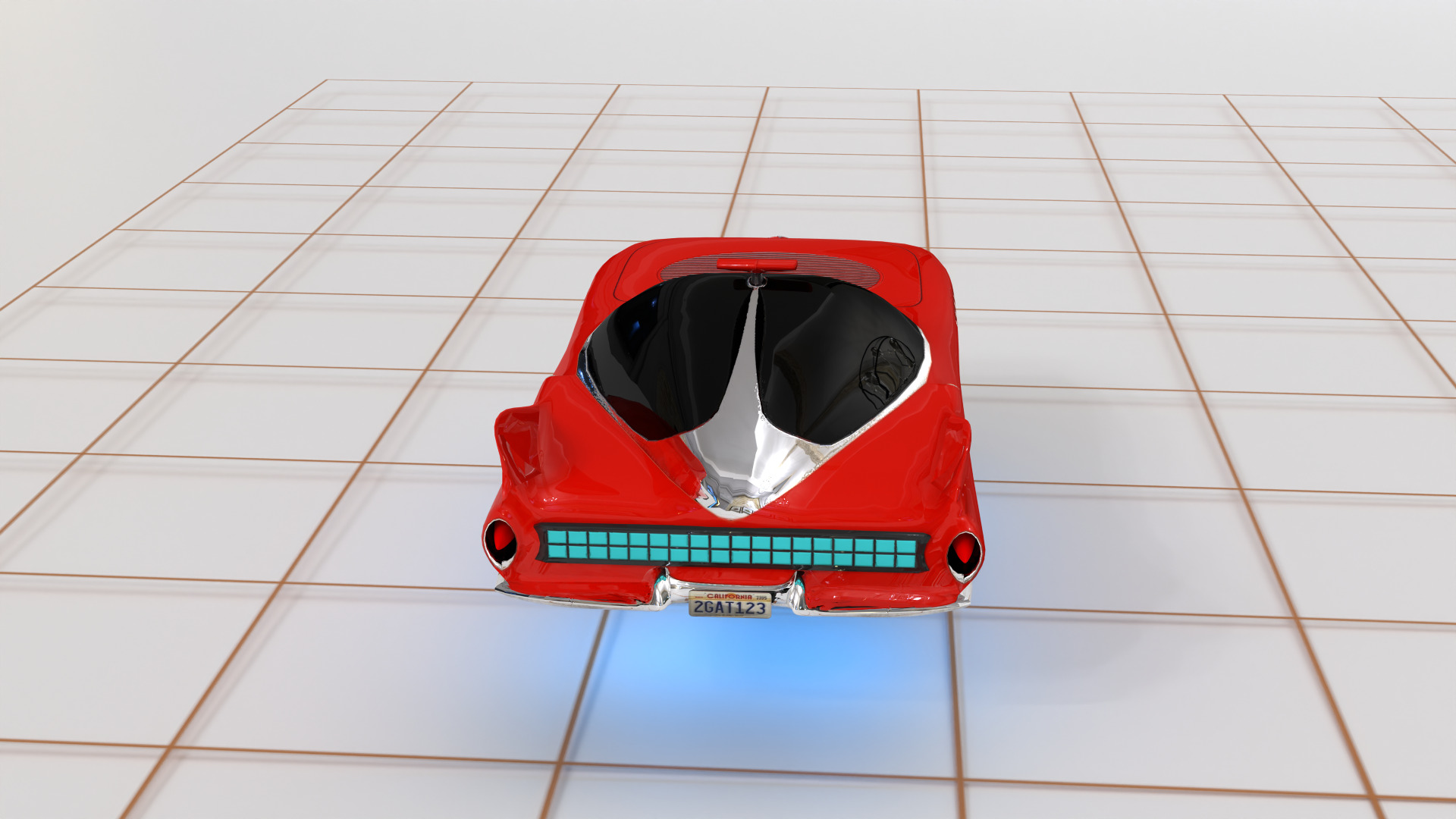 Hover Car Low Poly 3D model_2