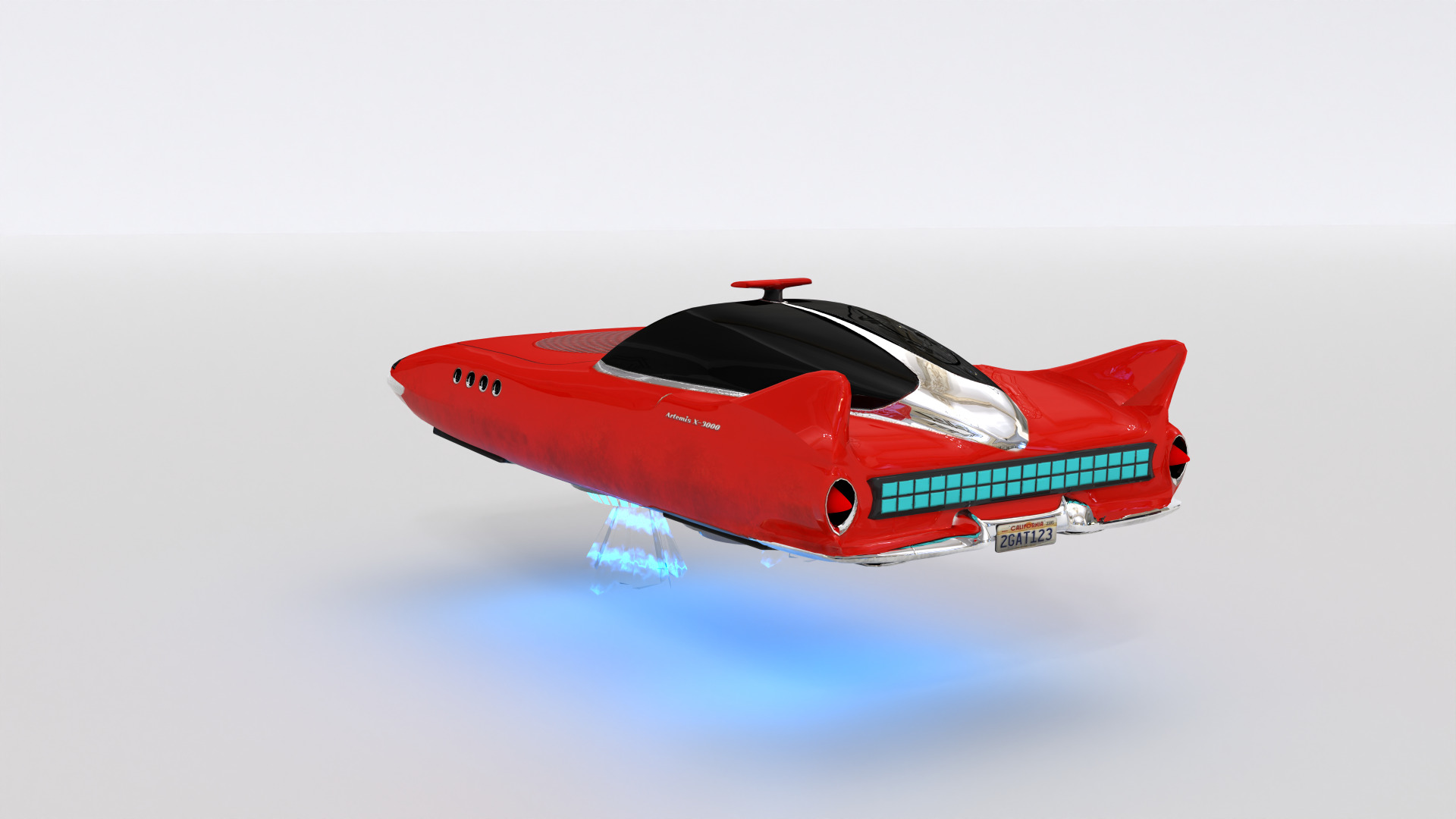 Hover Car Low Poly 3D model_1