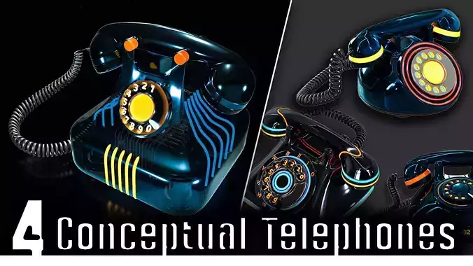 Conceptual telephones 3D model