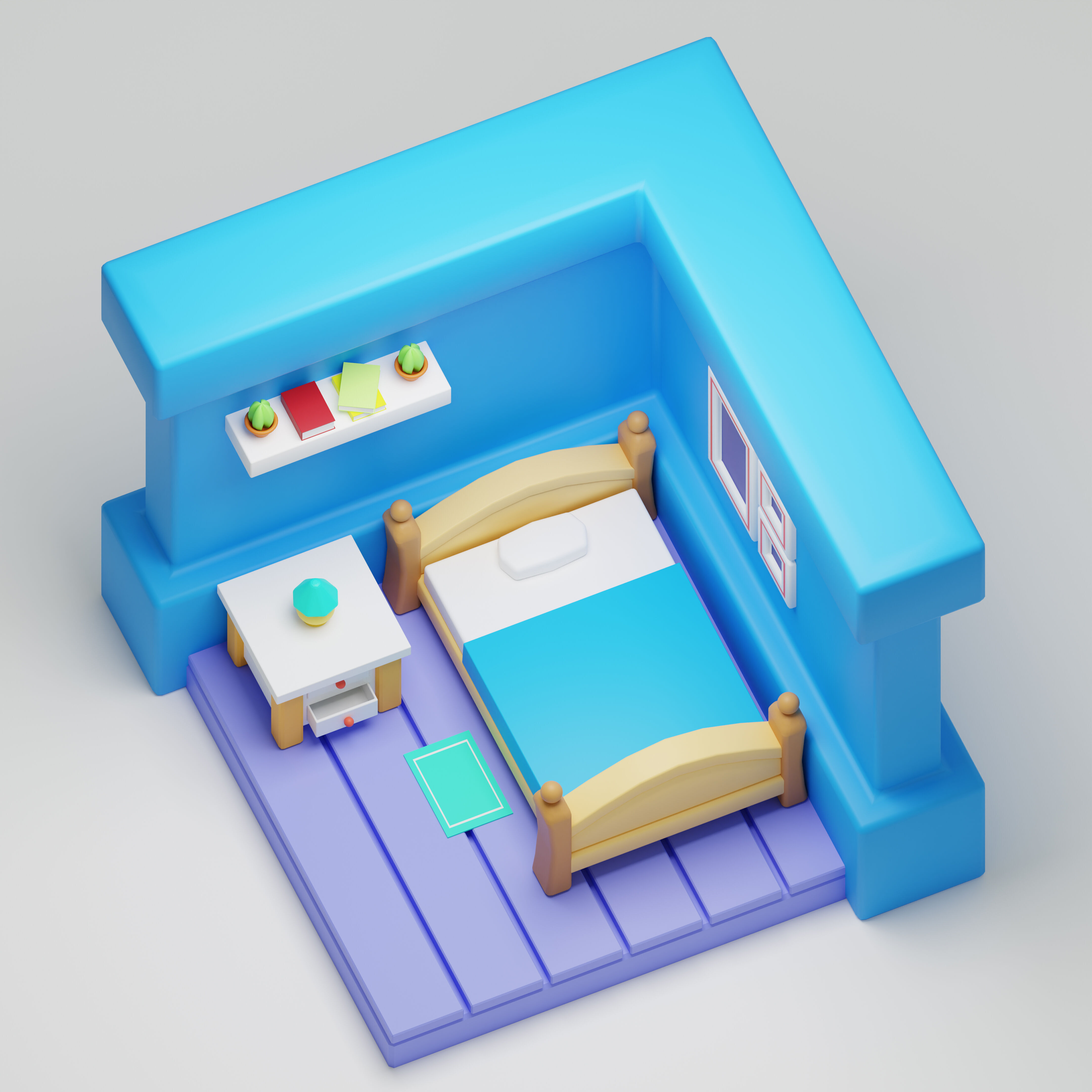 Cartoon Room model 3D model_2