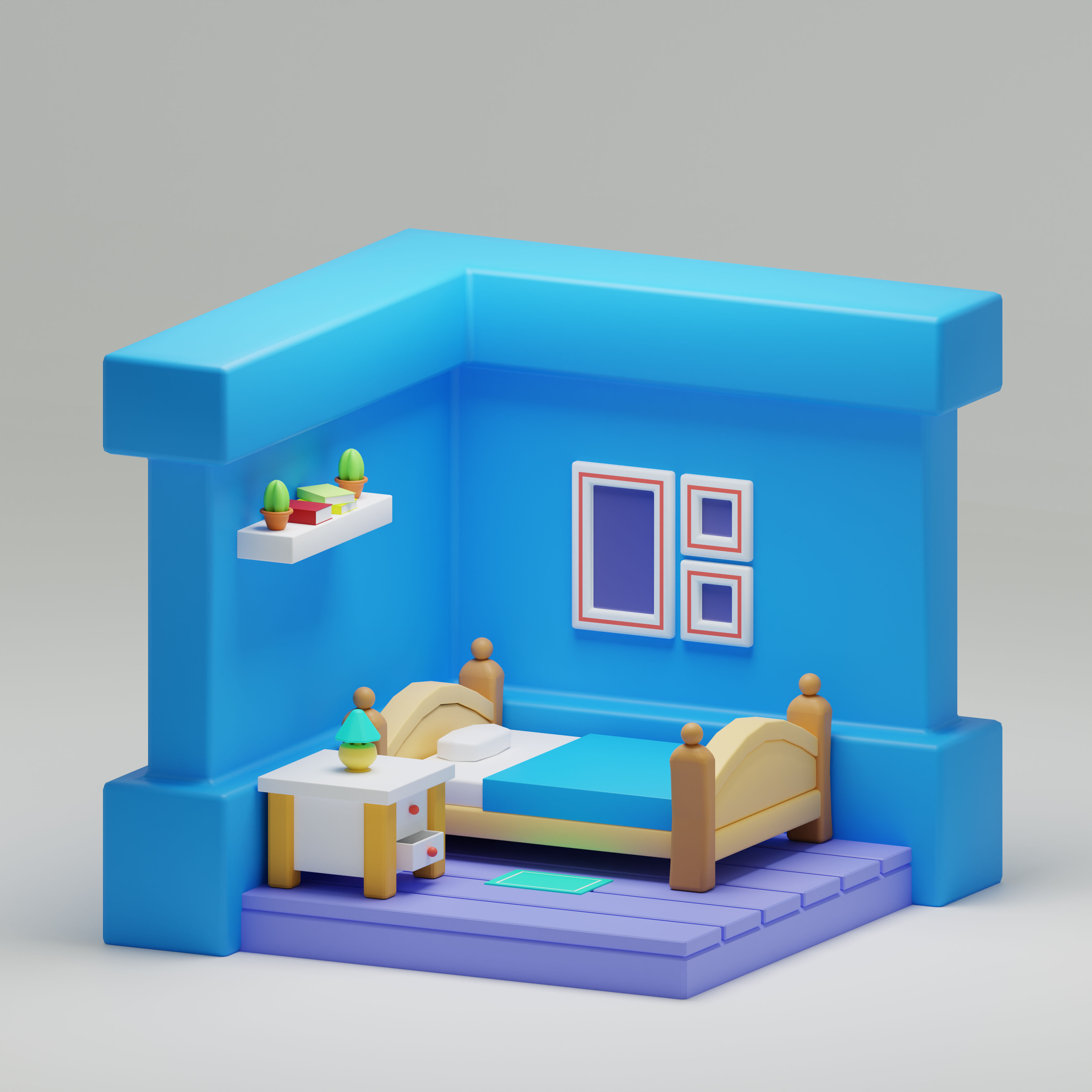 Cartoon Room model 3D model_3