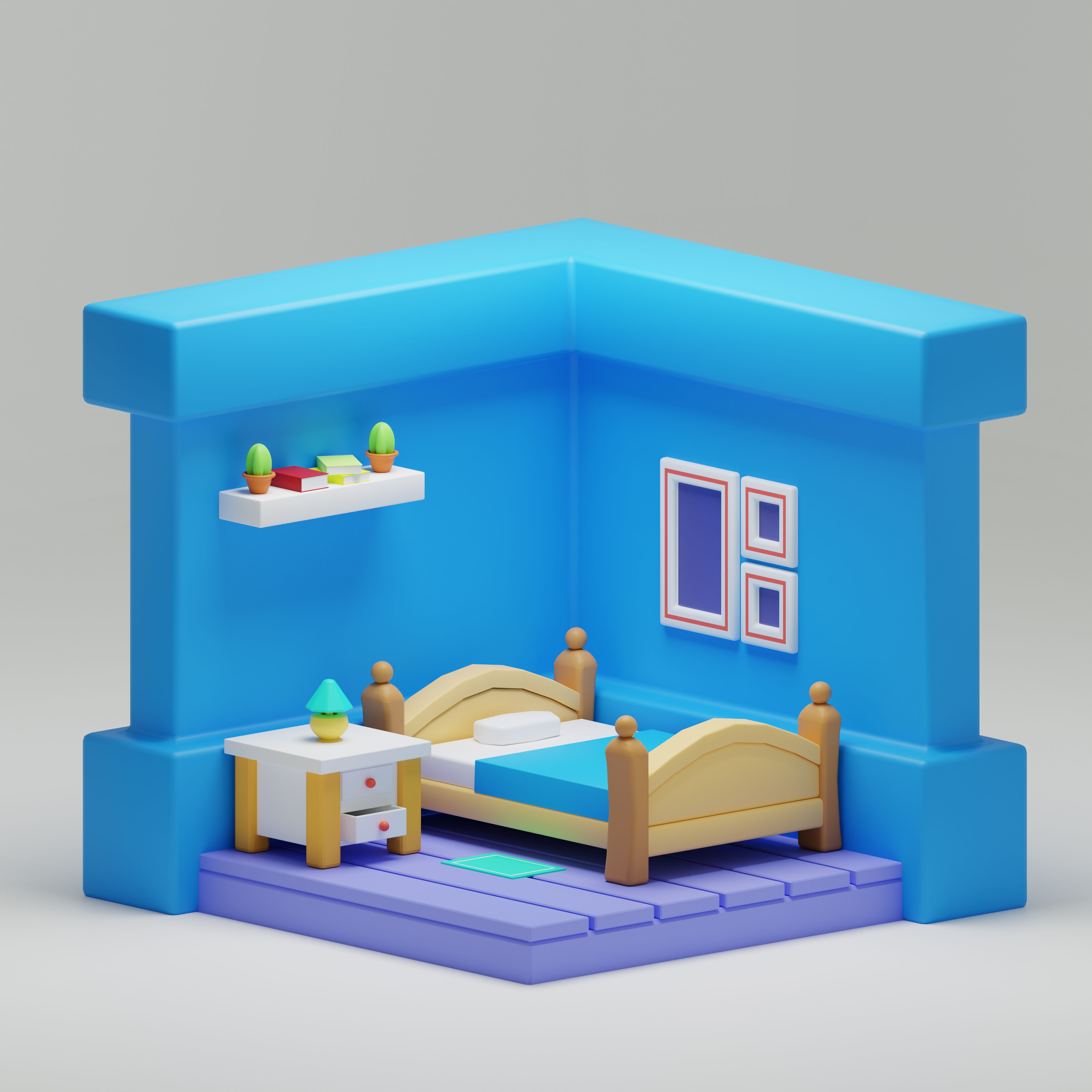 Cartoon Room model 3D model_1