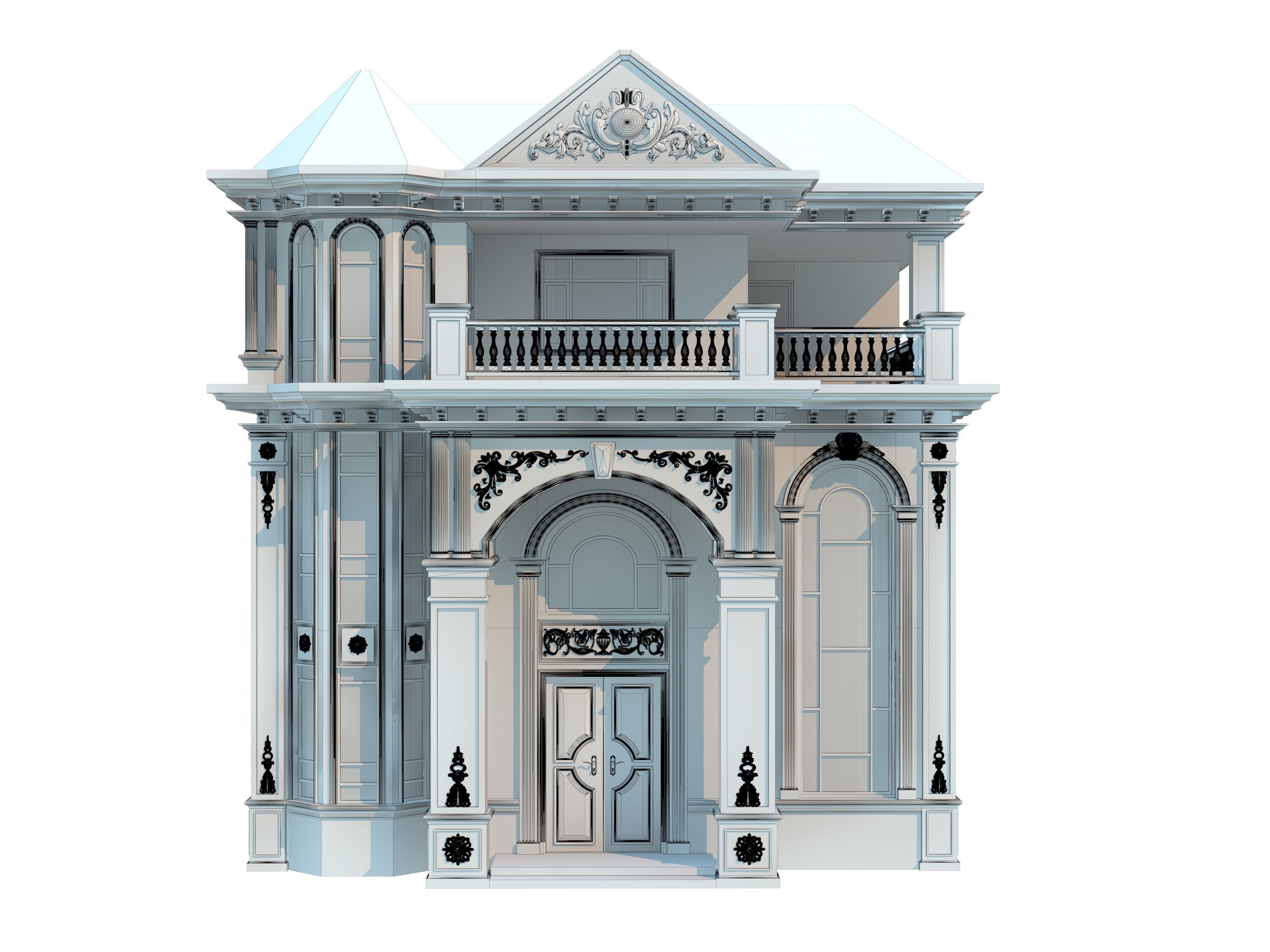 architecture luxury villa 3D model_6