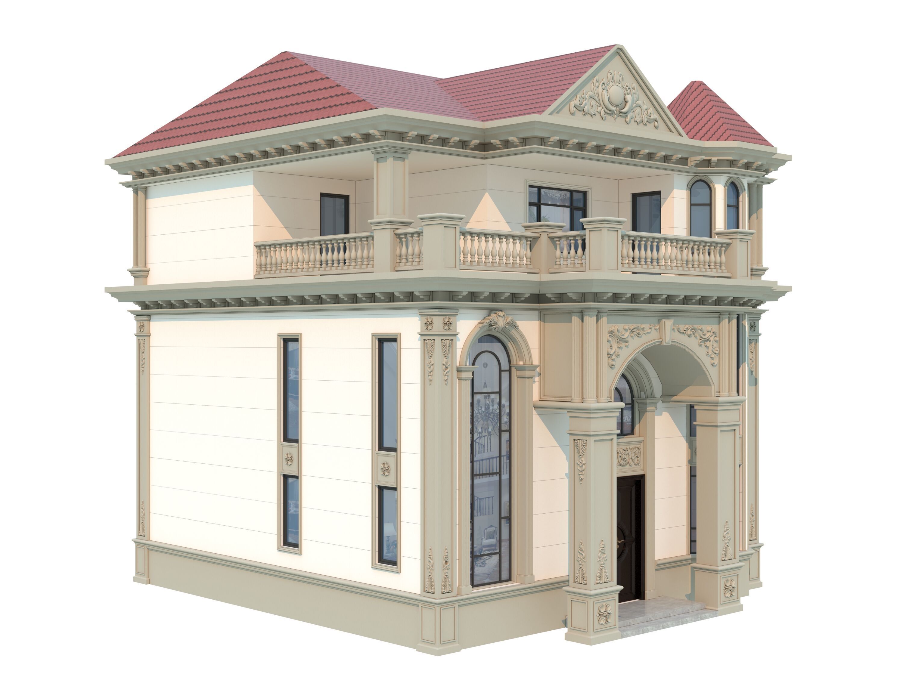 architecture luxury villa 3D model_2