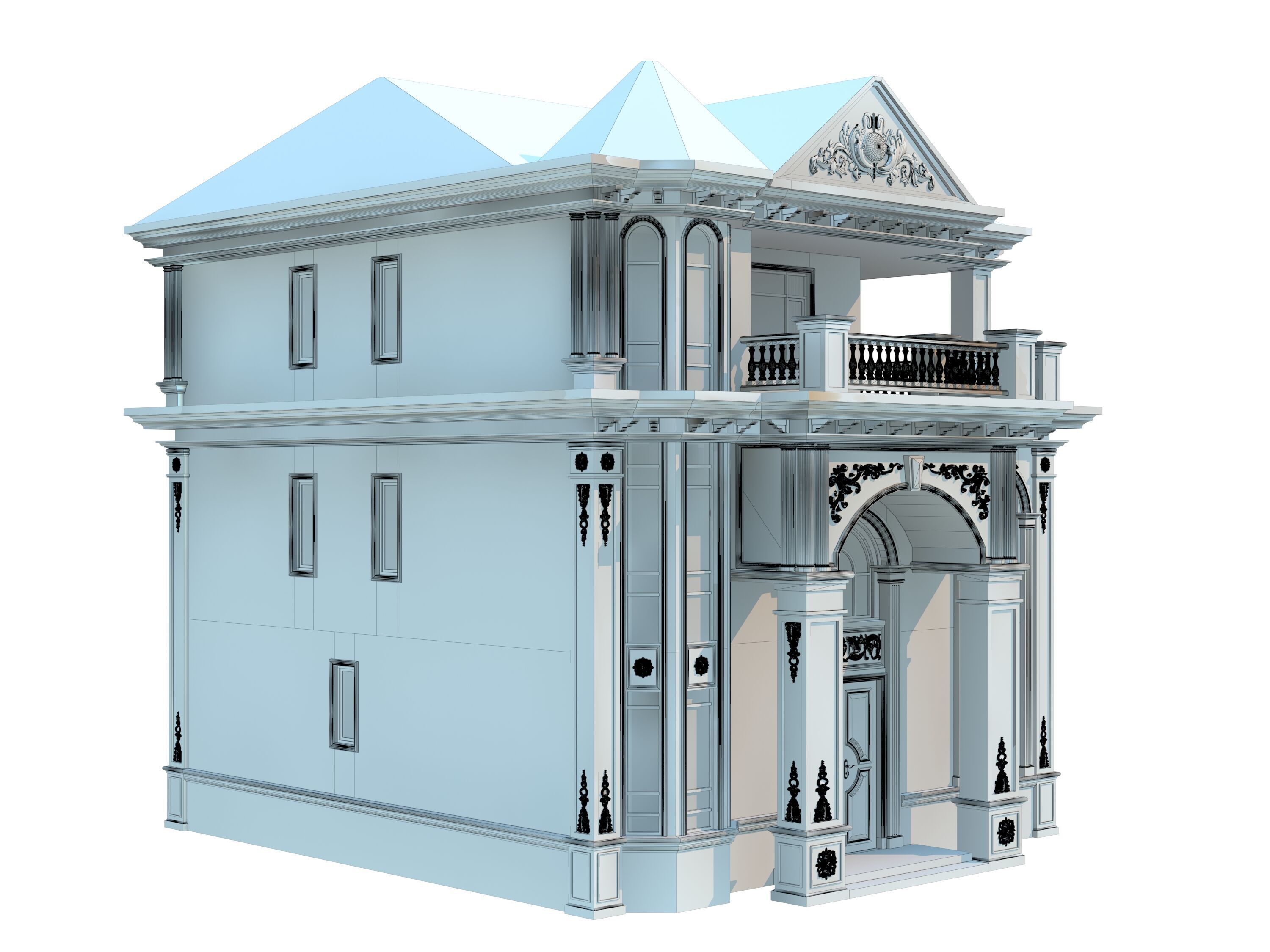 architecture luxury villa 3D model_8