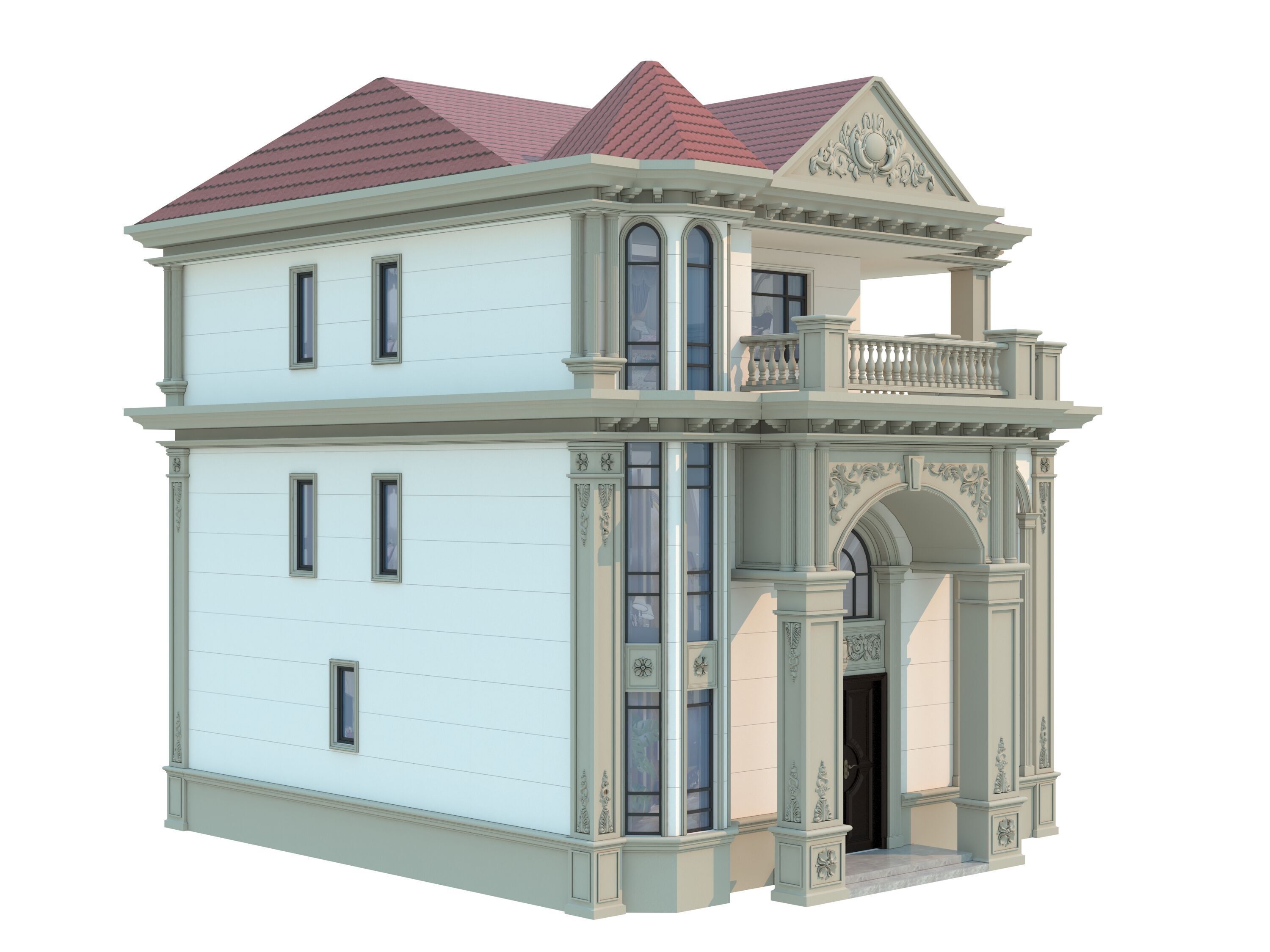 architecture luxury villa 3D model_1
