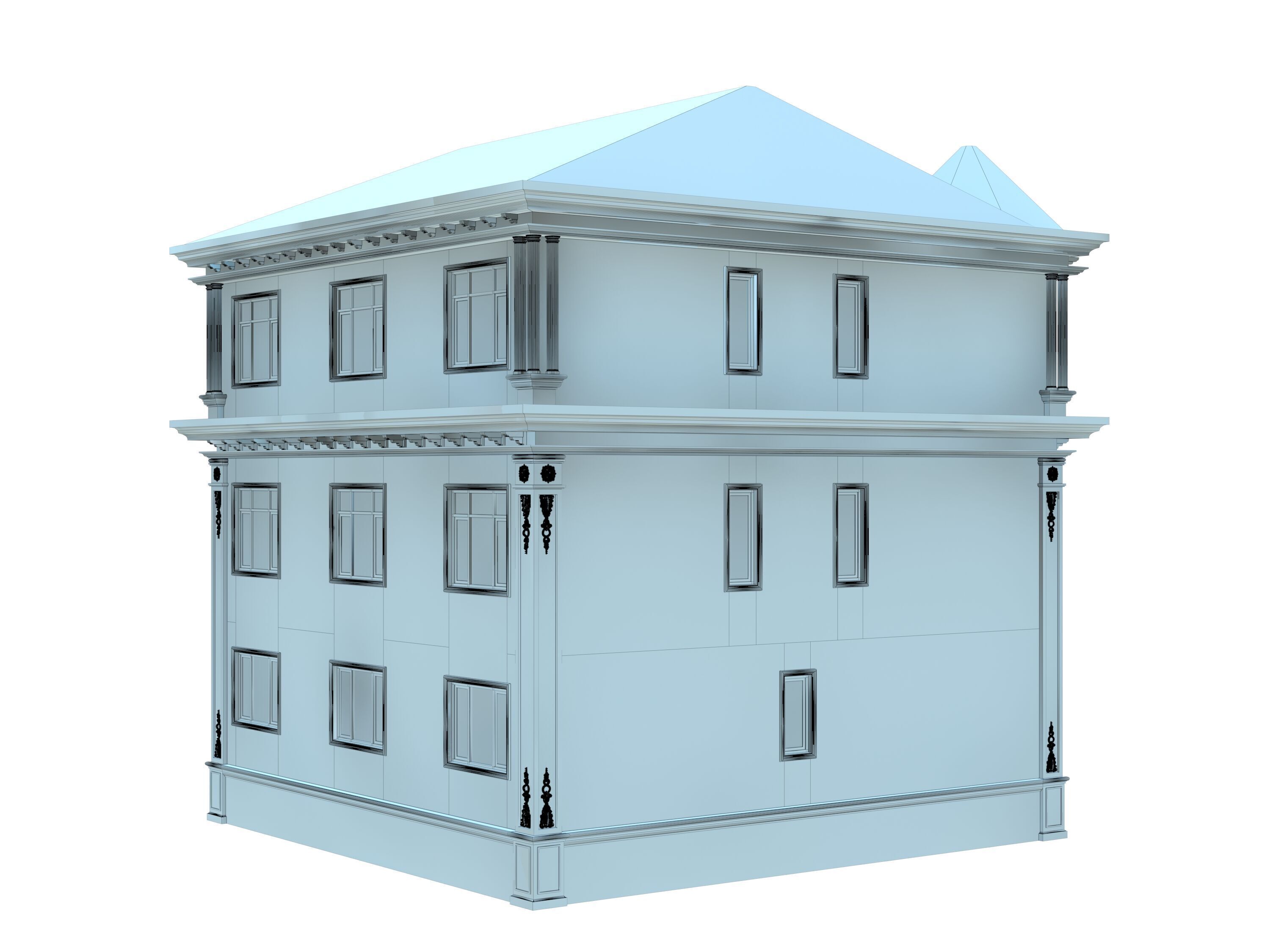 architecture luxury villa 3D model_10