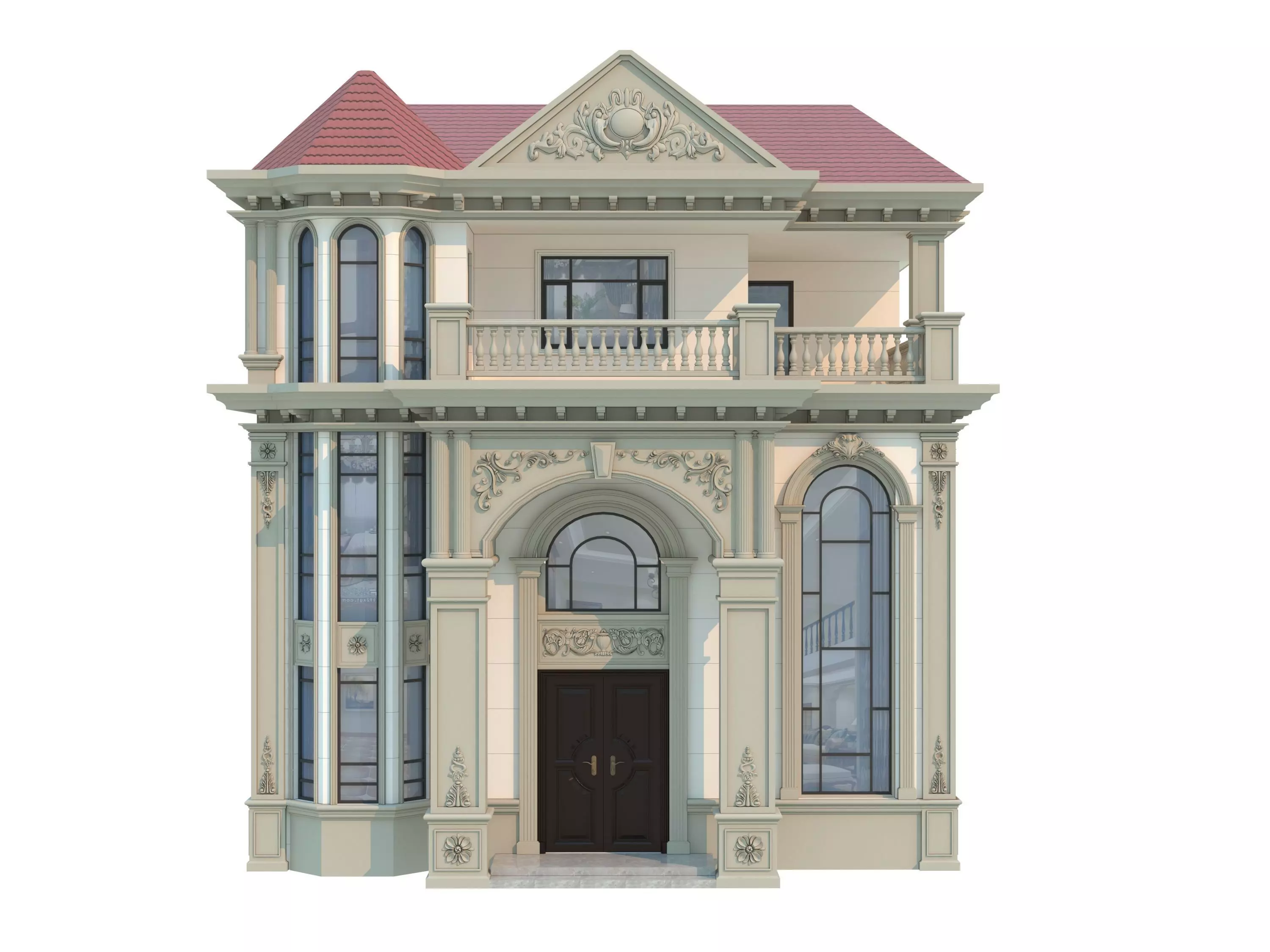 architecture luxury villa 3D model_0