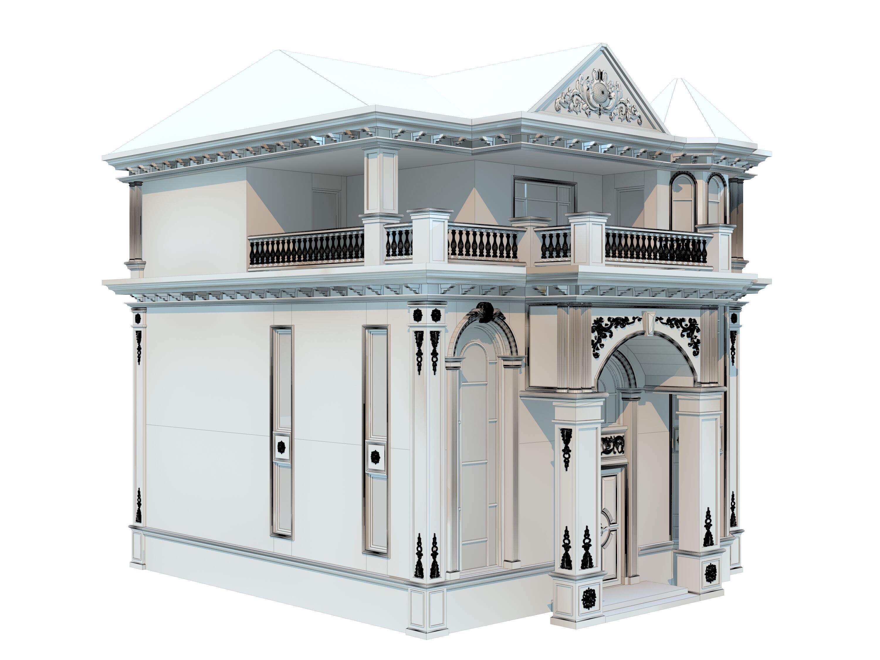 architecture luxury villa 3D model_9