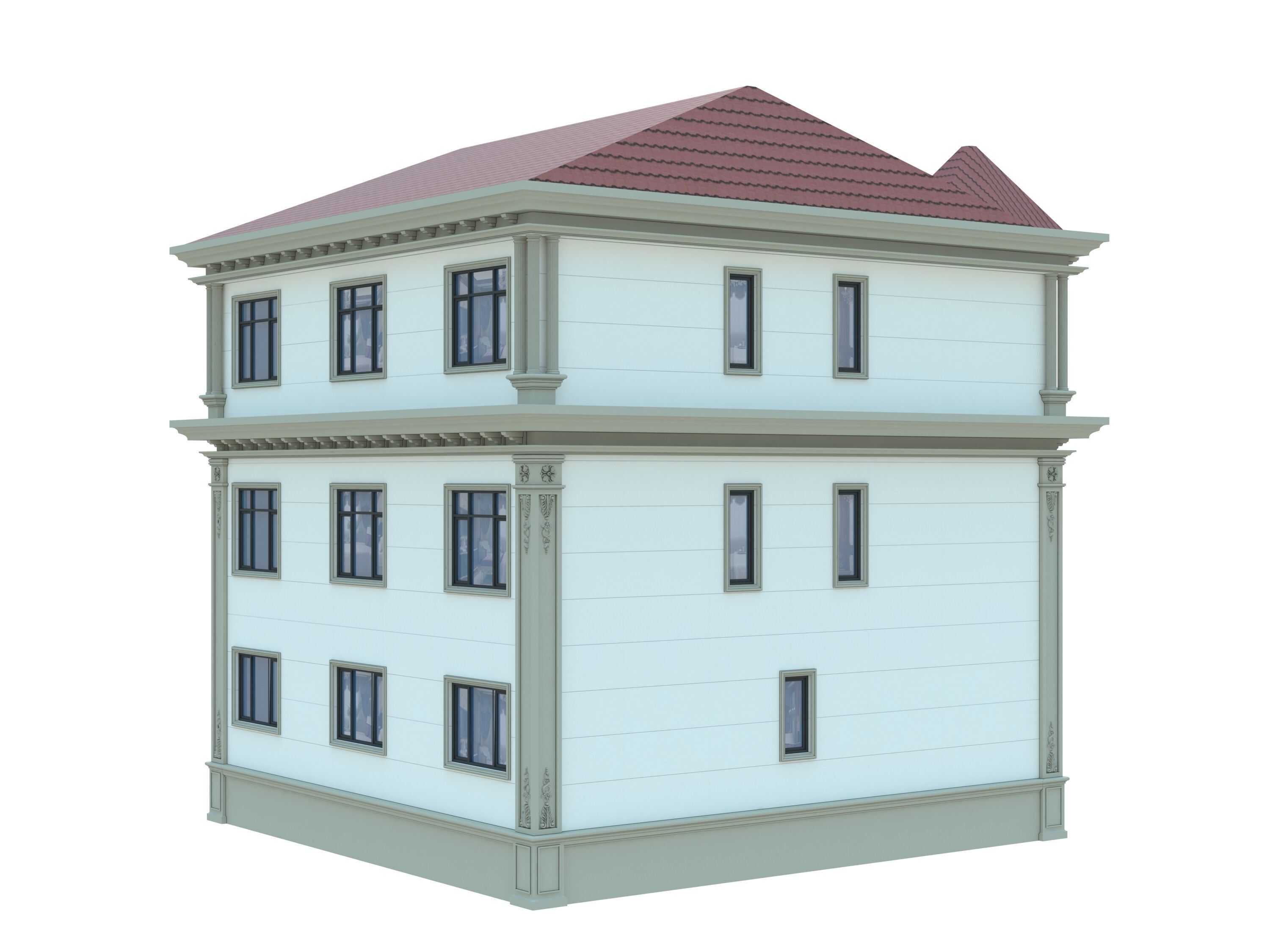 architecture luxury villa 3D model_3