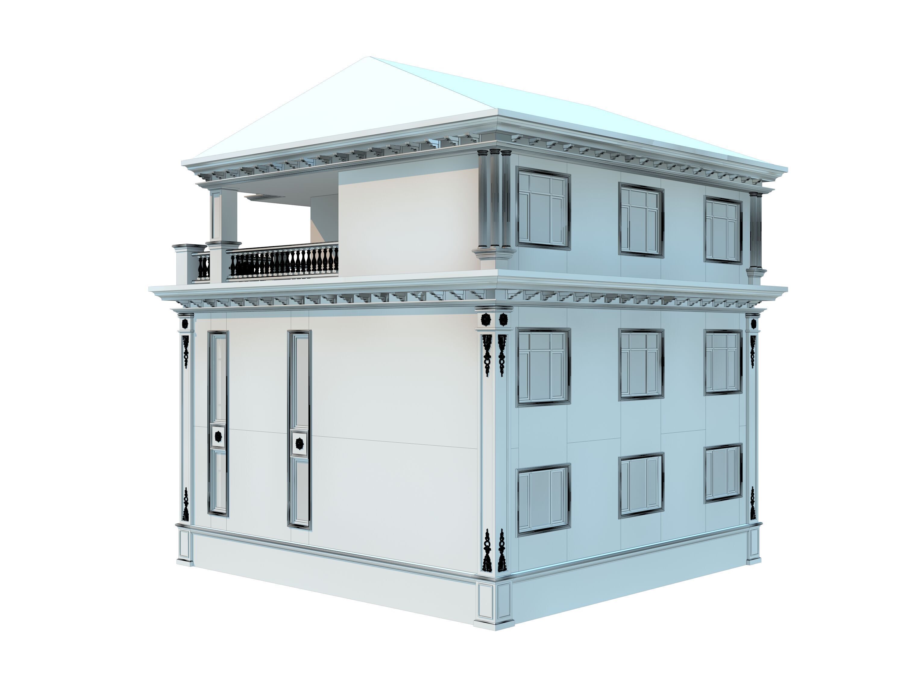 architecture luxury villa 3D model_7