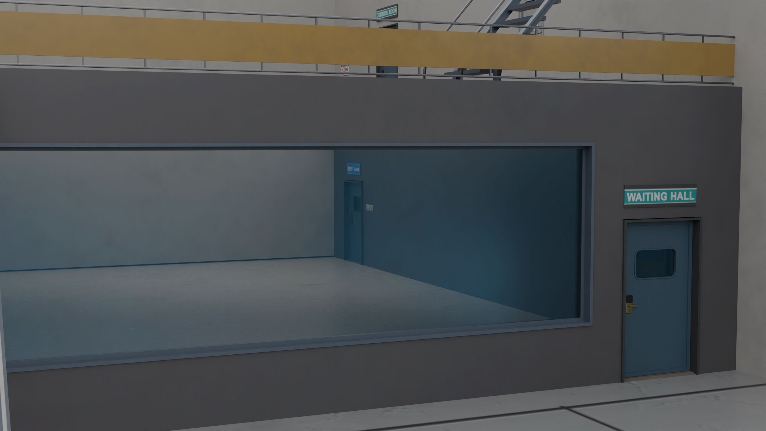 Logistic Cargo Warehouse Interior and Exterior All PBR Textures Low-poly 3D model_29