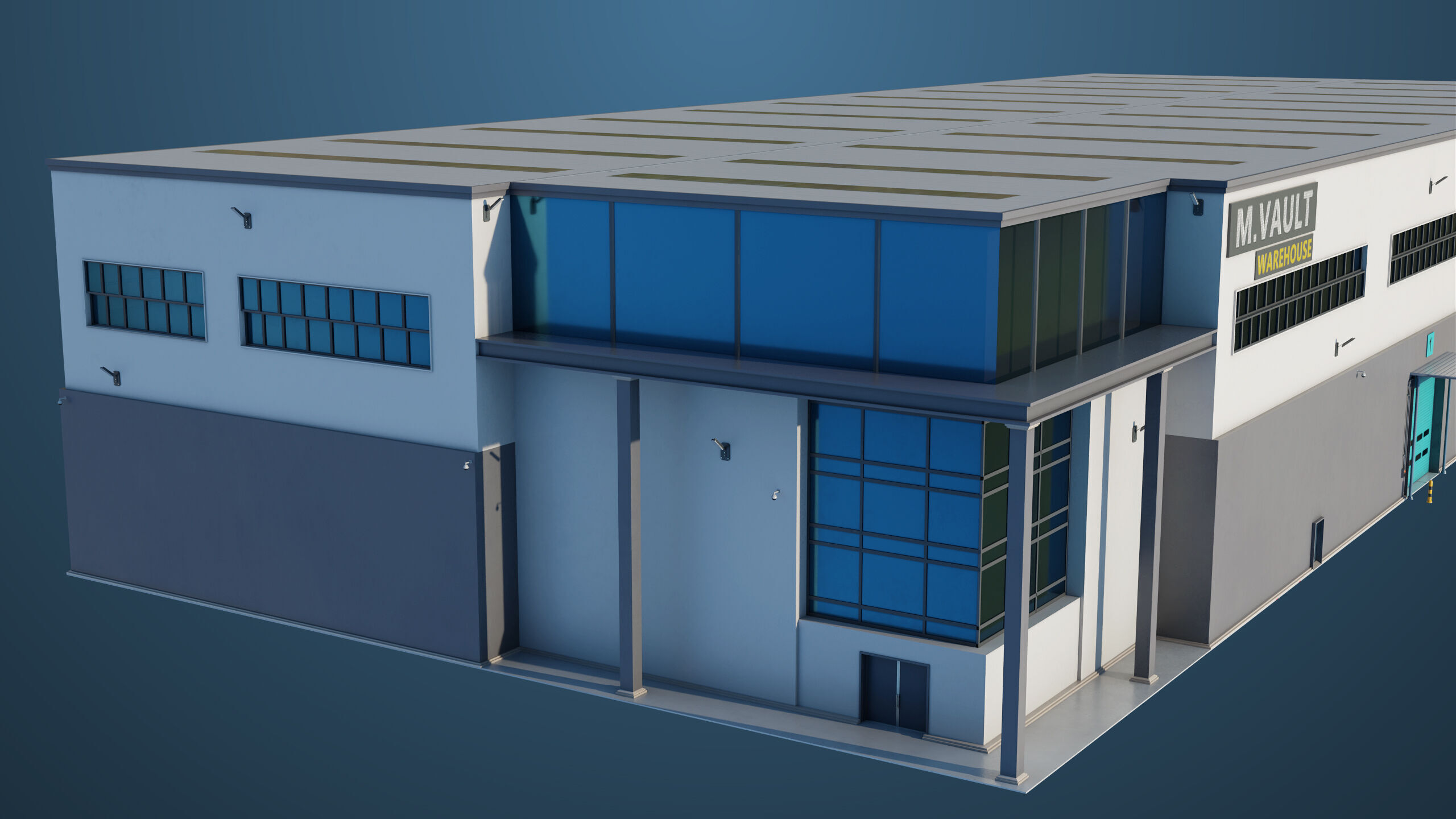 Logistic Cargo Warehouse Interior and Exterior All PBR Textures Low-poly 3D model_2