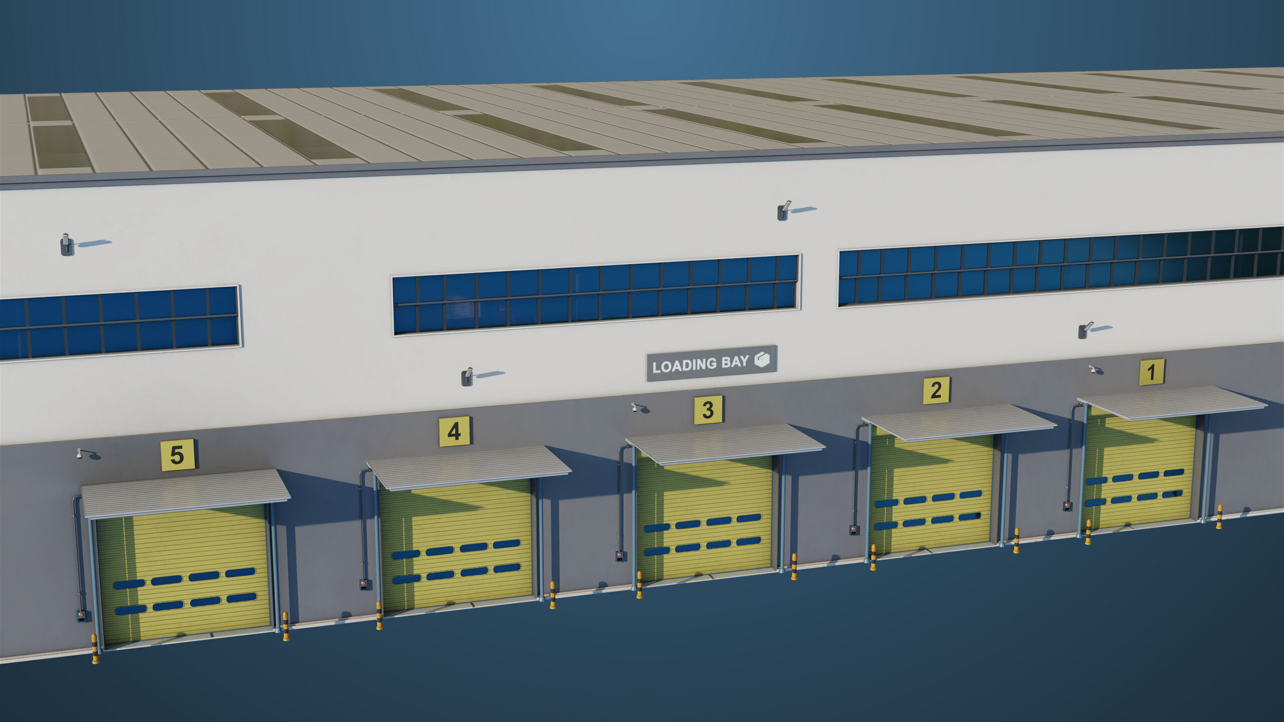 Logistic Cargo Warehouse Interior and Exterior All PBR Textures Low-poly 3D model_15
