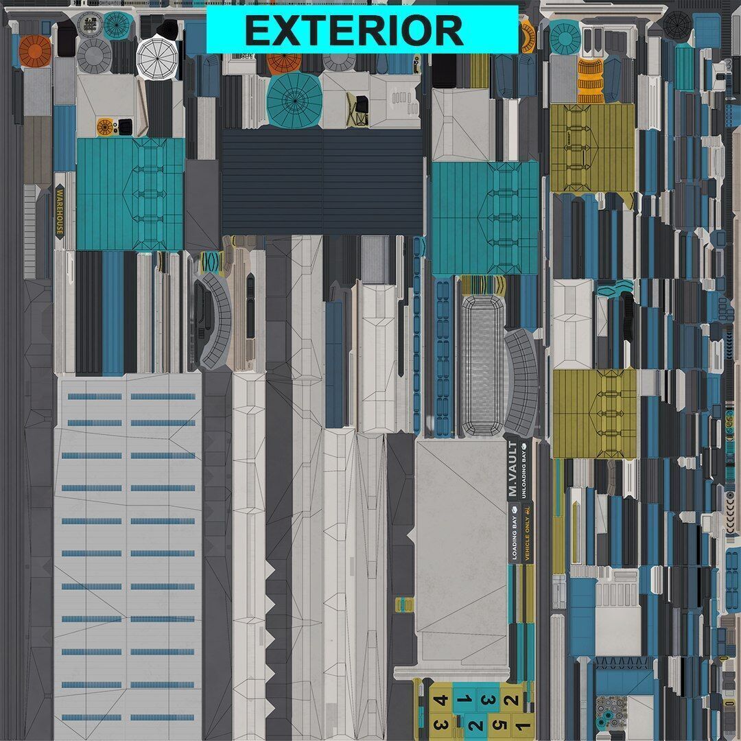 Logistic Cargo Warehouse Interior and Exterior All PBR Textures Low-poly 3D model_64