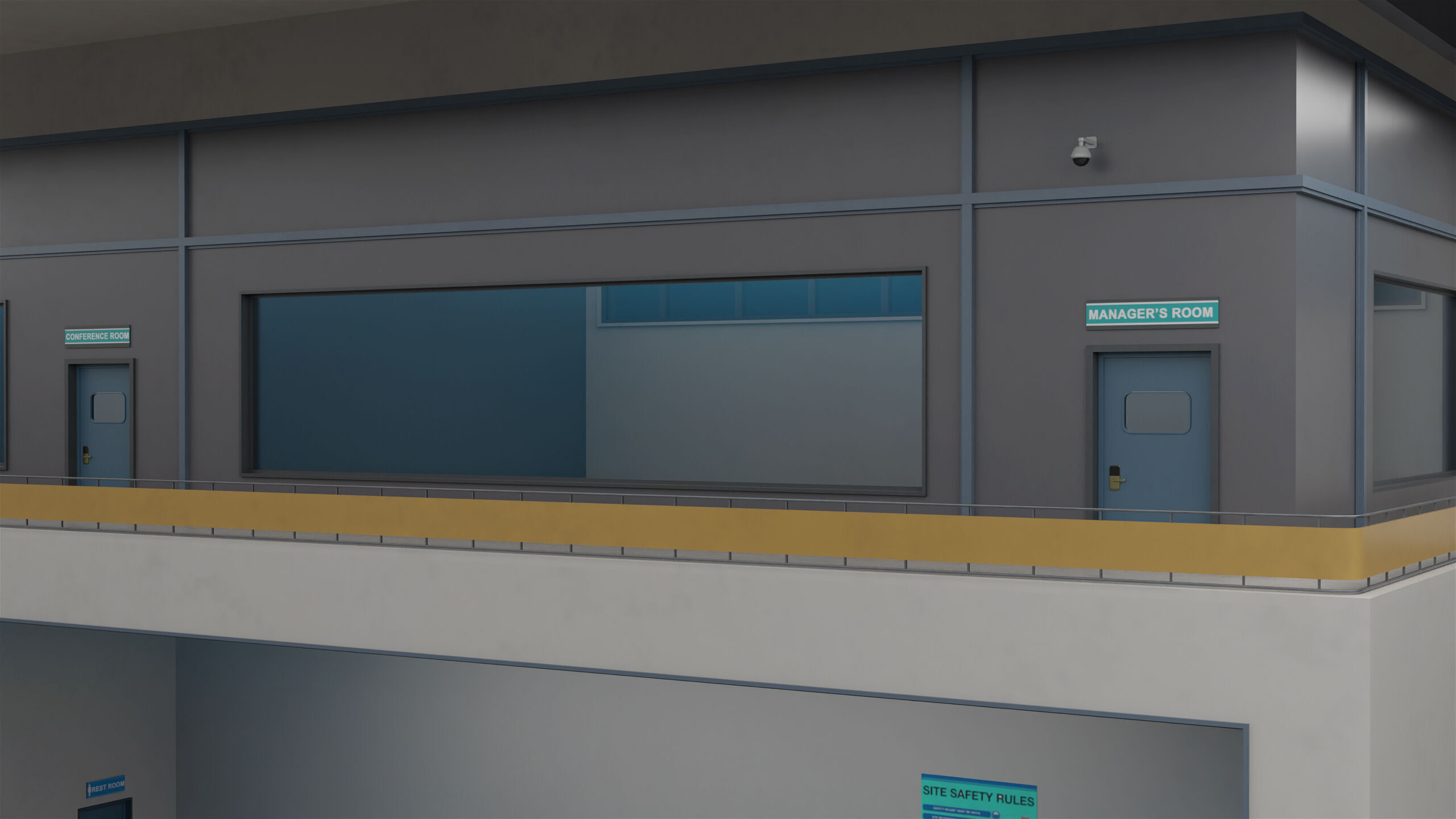 Logistic Cargo Warehouse Interior and Exterior All PBR Textures Low-poly 3D model_8