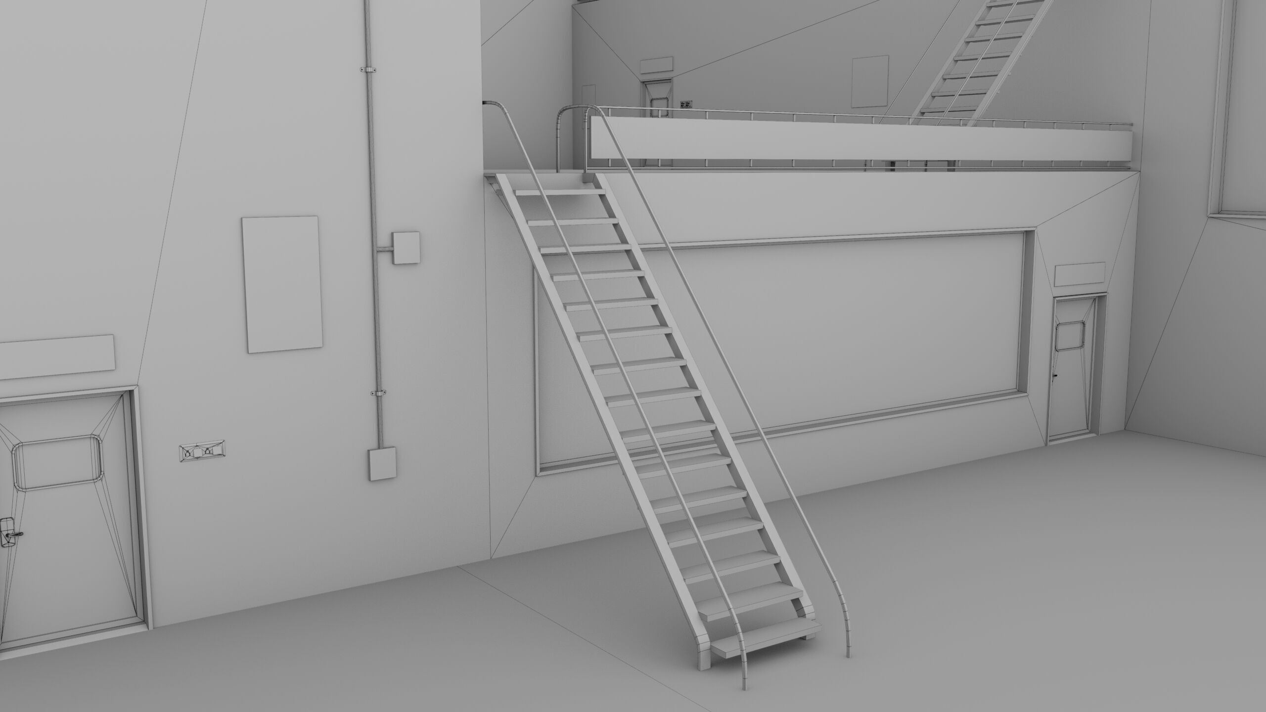 Logistic Cargo Warehouse Interior and Exterior All PBR Textures Low-poly 3D model_54