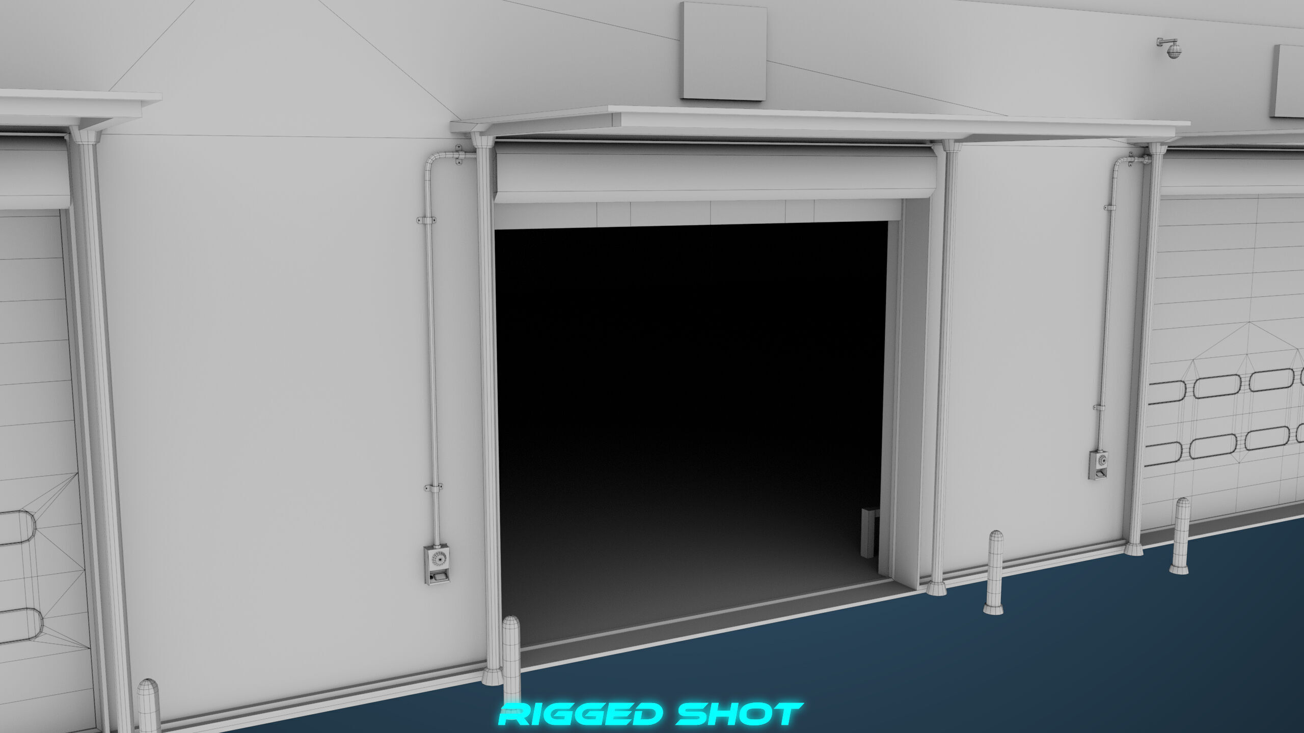 Logistic Cargo Warehouse Interior and Exterior All PBR Textures Low-poly 3D model_23