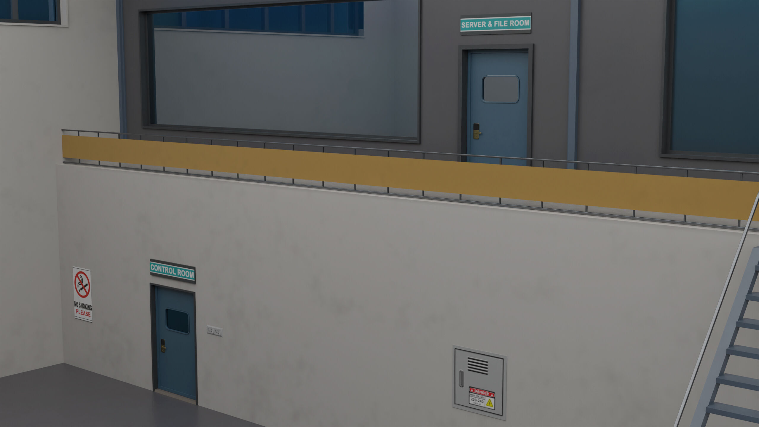 Logistic Cargo Warehouse Interior and Exterior All PBR Textures Low-poly 3D model_32