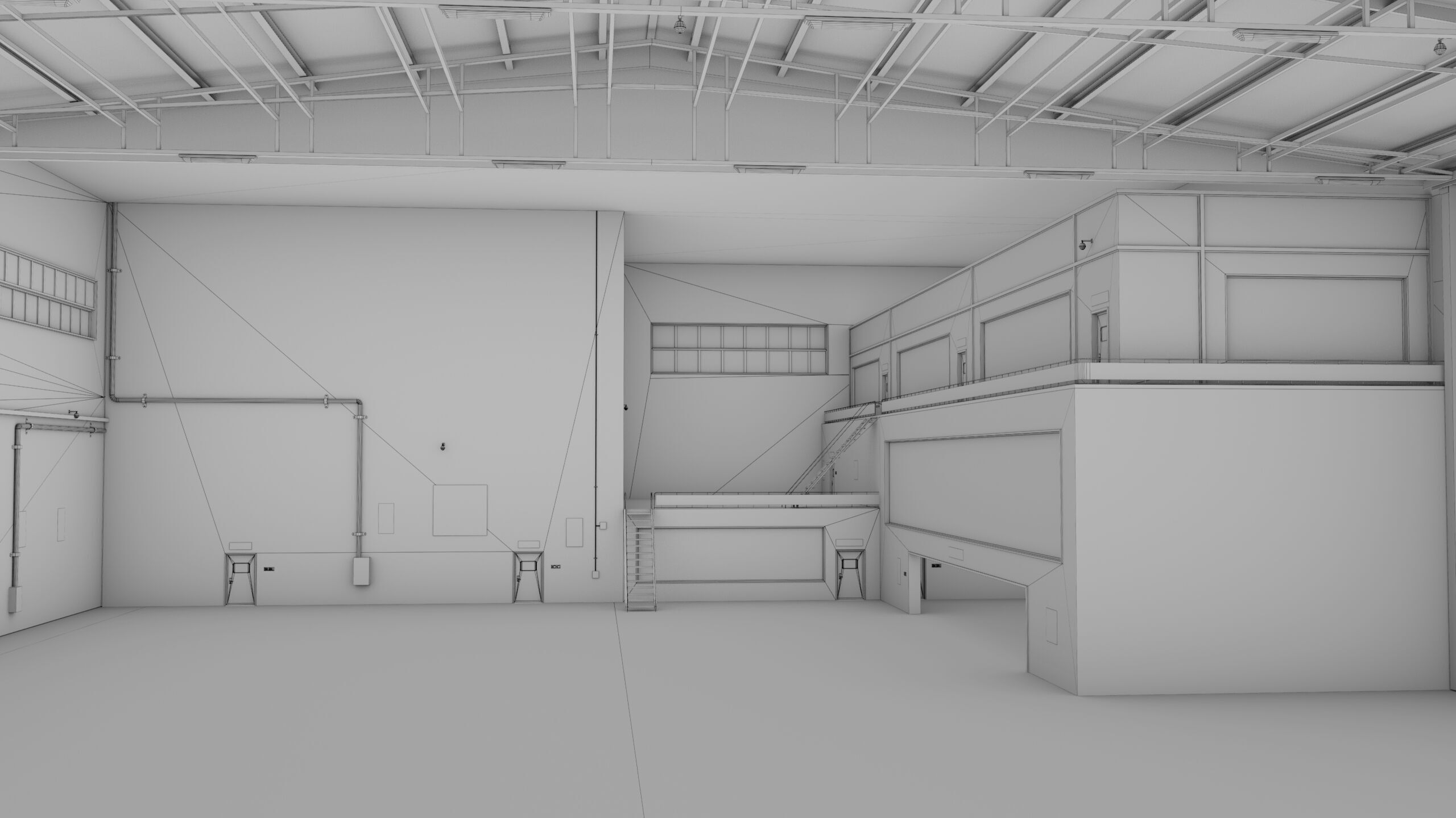 Logistic Cargo Warehouse Interior and Exterior All PBR Textures Low-poly 3D model_48