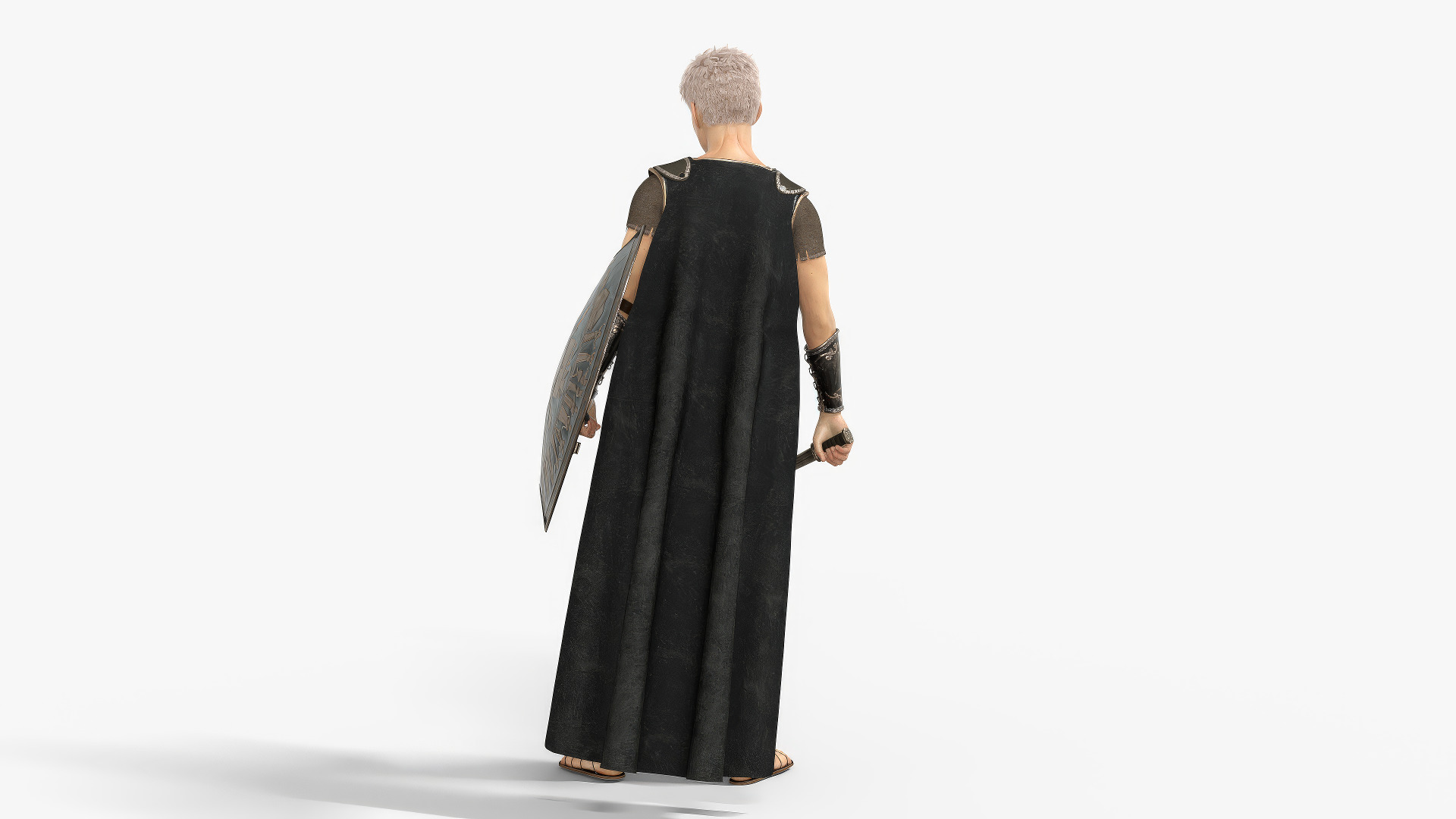 Achilles Myrmidons Greek Warrior Rigged Low-poly 3D model_9