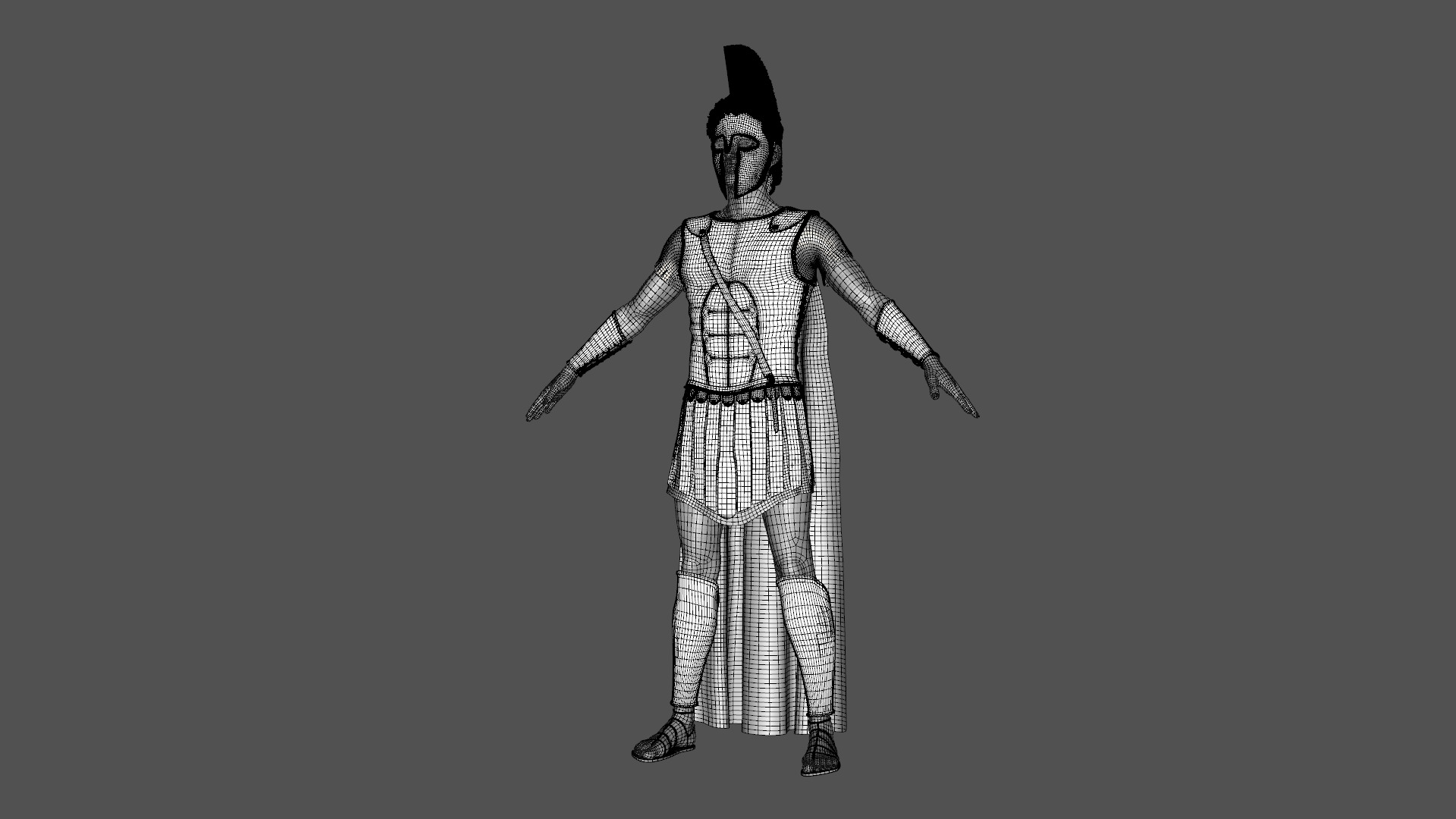Achilles Myrmidons Greek Warrior Rigged Low-poly 3D model_32