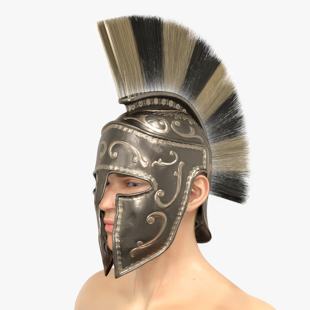 Achilles Myrmidons Greek Warrior Rigged Low-poly 3D model_6