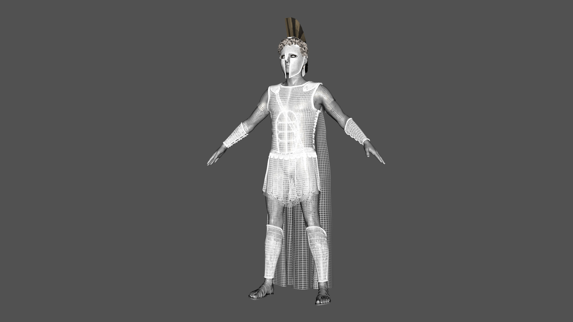 Achilles Myrmidons Greek Warrior Rigged Low-poly 3D model_33