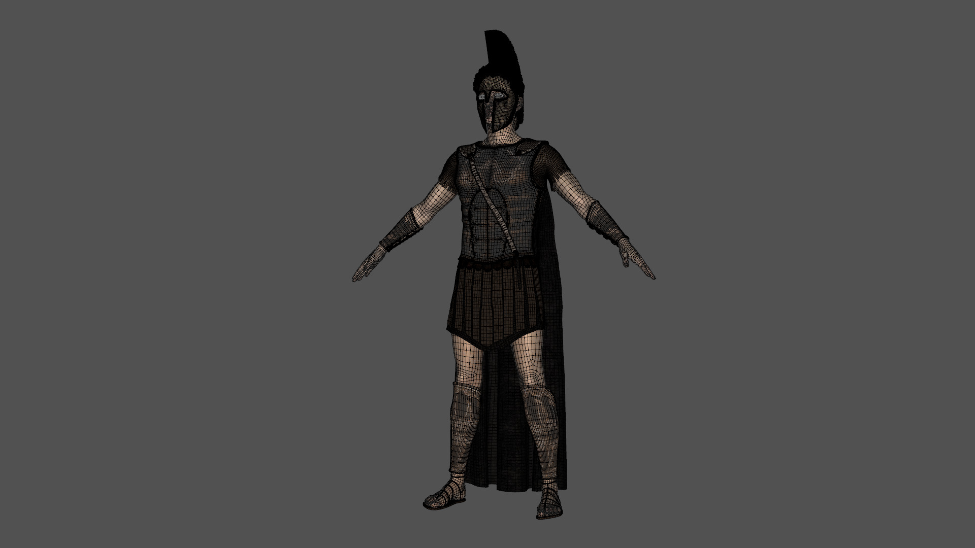 Achilles Myrmidons Greek Warrior Rigged Low-poly 3D model_31