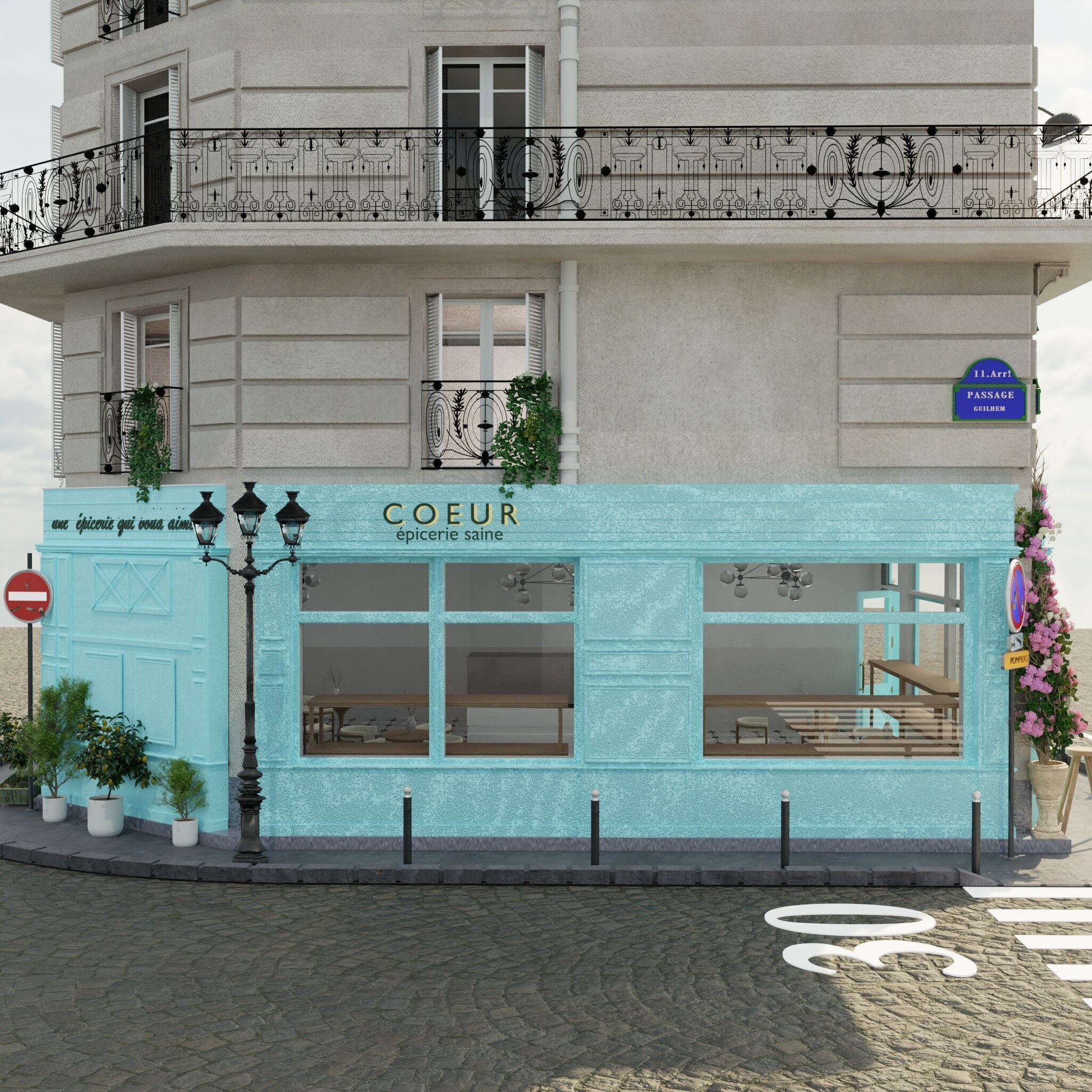 coeur  healthy epicerie cafe paris 3D model_7