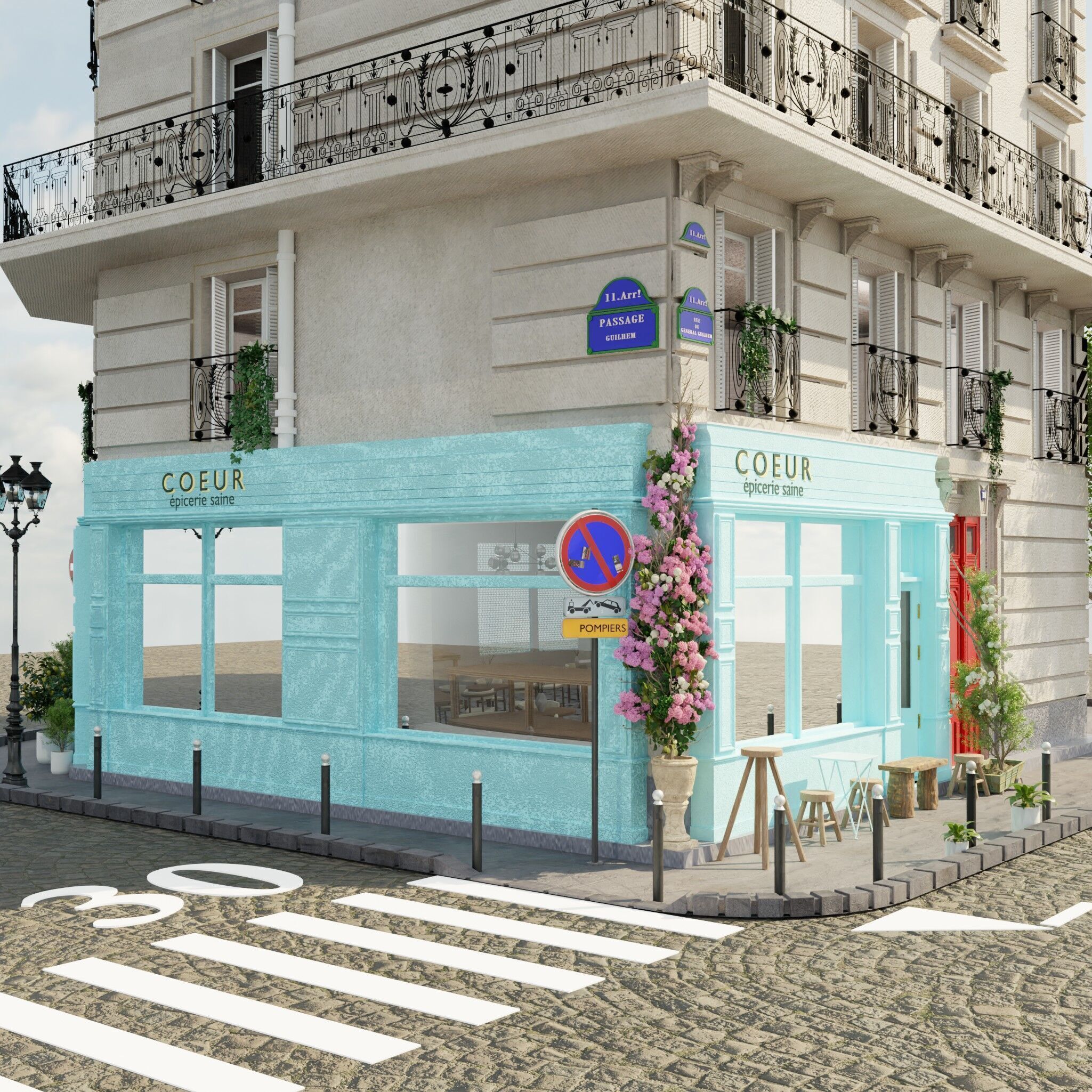 coeur  healthy epicerie cafe paris 3D model_6