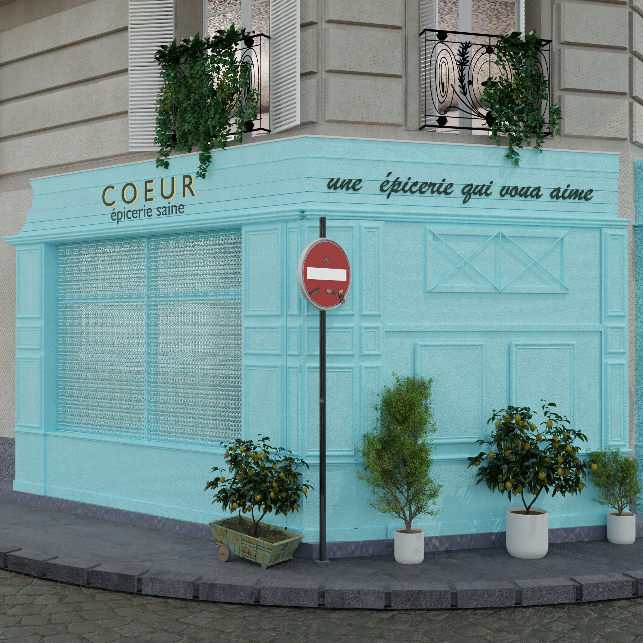 coeur  healthy epicerie cafe paris 3D model_8
