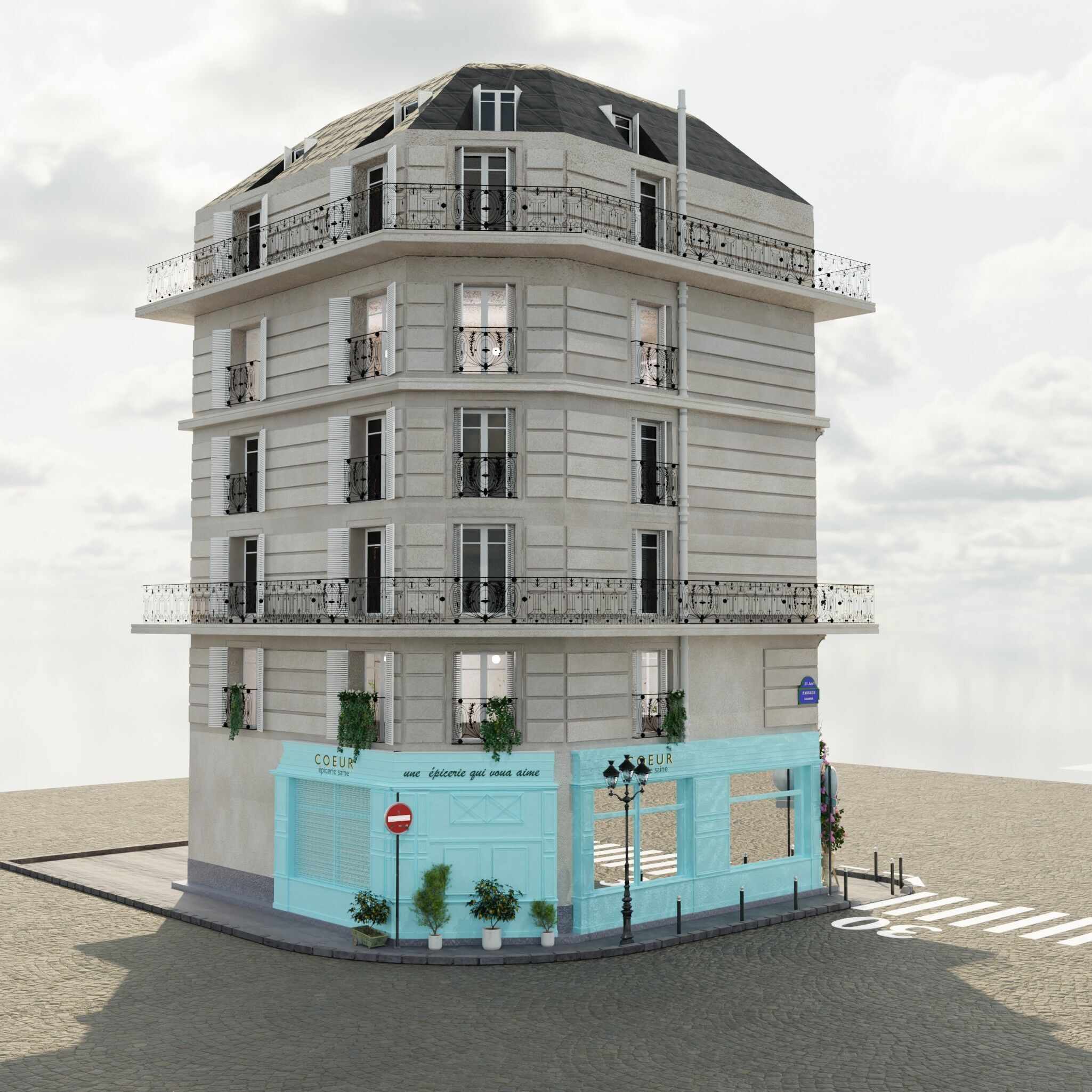coeur  healthy epicerie cafe paris 3D model_12