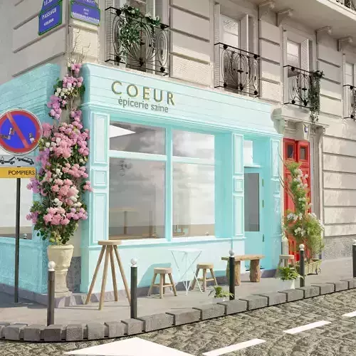  coeur  healthy epicerie cafe paris 3D model